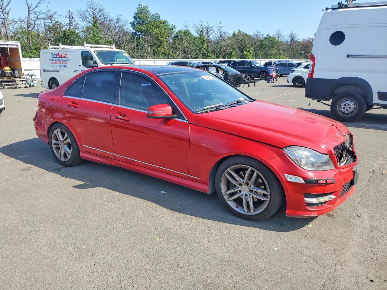 2012 Mercedes-benz C 300 4matic Red vin: WDDGF8BBXCF862563
