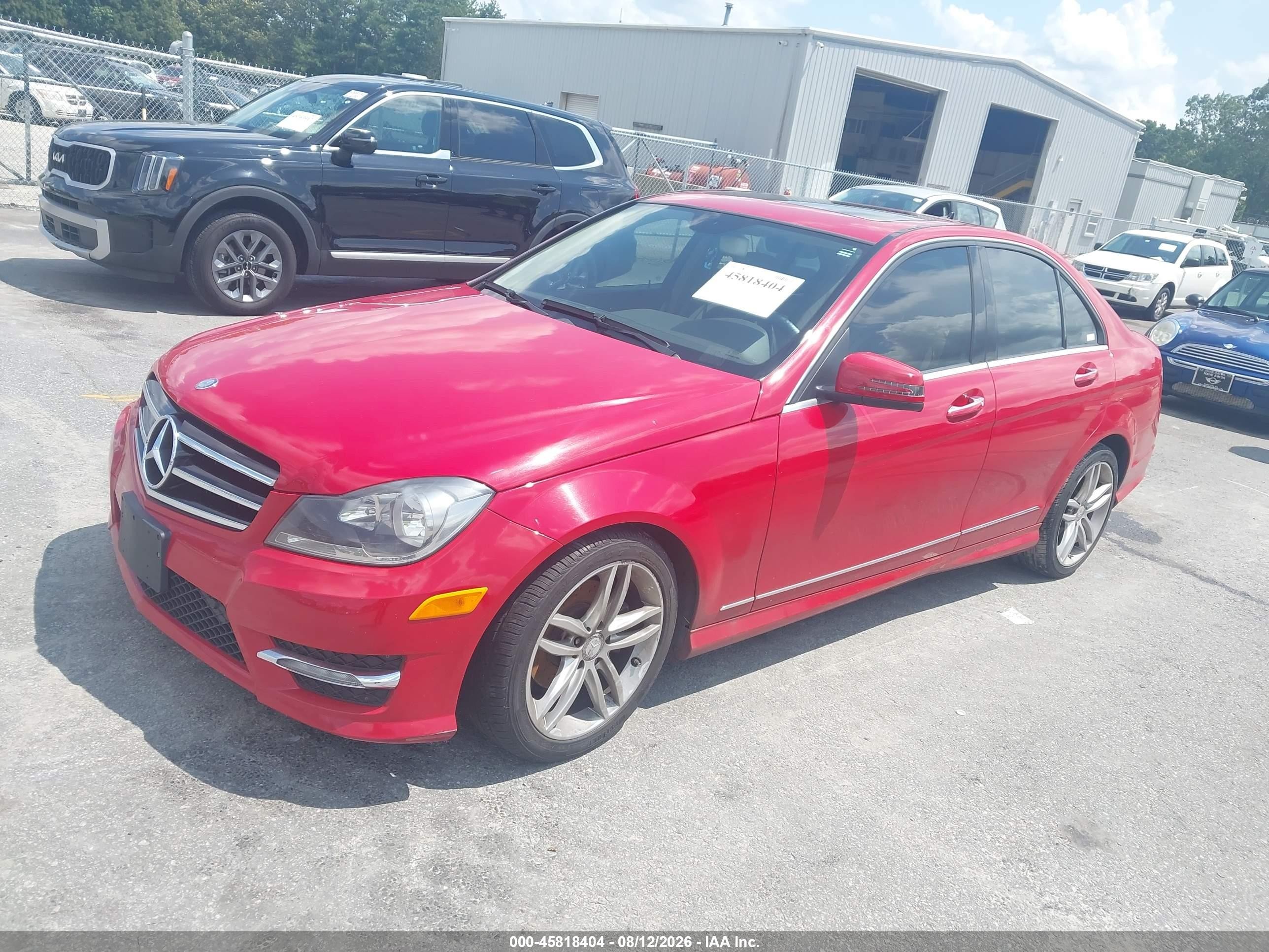 2012 Mercedes-benz C 300 Sport 4matic Red vin: WDDGF8BBXCR238020