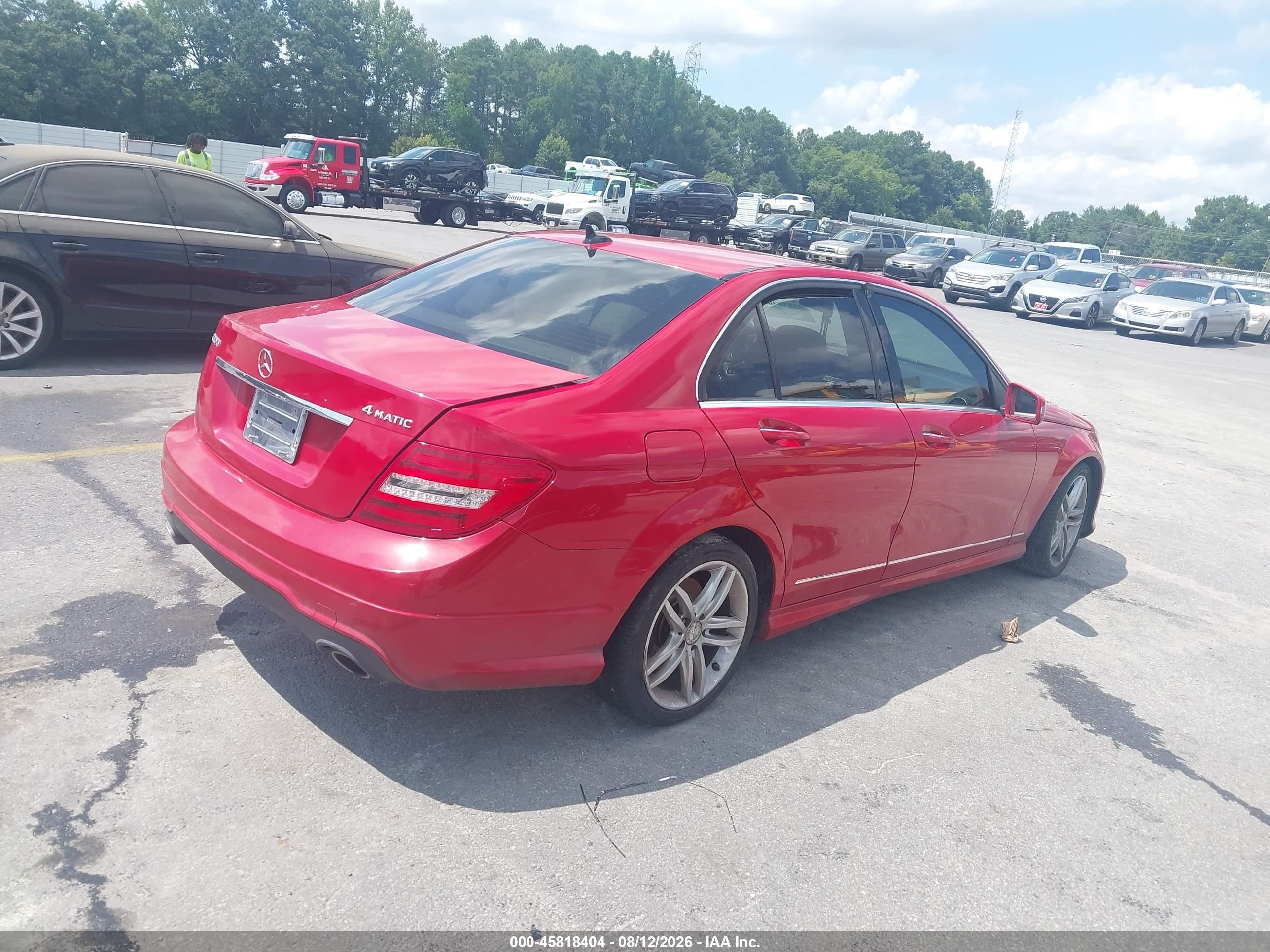 2012 Mercedes-benz C 300 Sport 4matic Red vin: WDDGF8BBXCR238020
