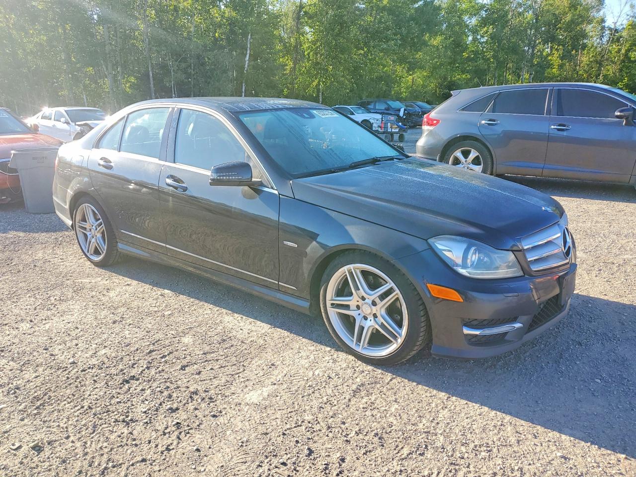 2012 Mercedes-benz C 350 4matic Black vin: WDDGF8JB0CA601022