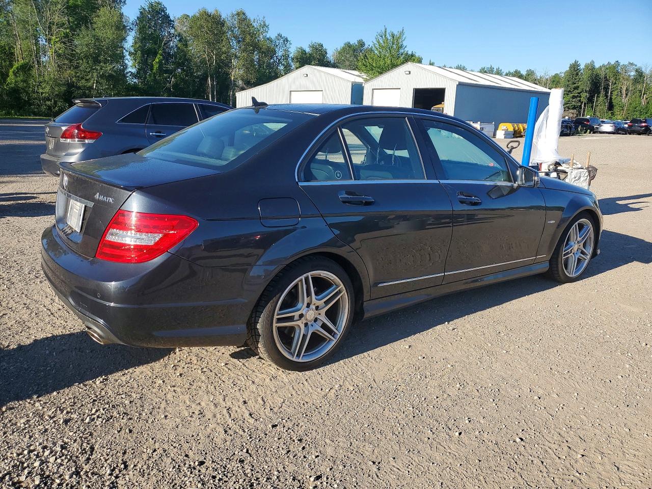 2012 Mercedes-benz C 350 4matic Black vin: WDDGF8JB0CA601022