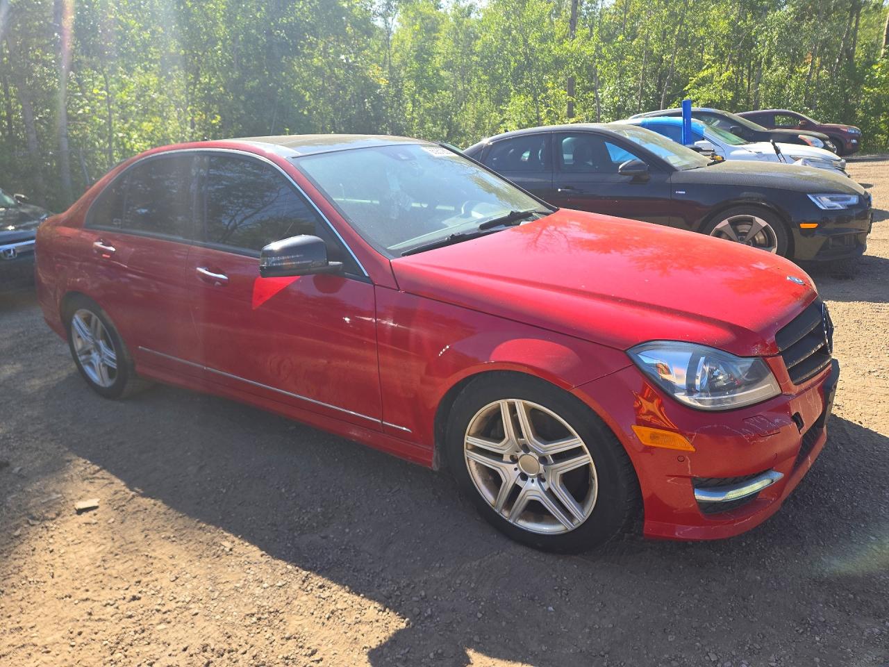 2014 Mercedes-benz C 350 4matic Red vin: WDDGF8JB9EA920566