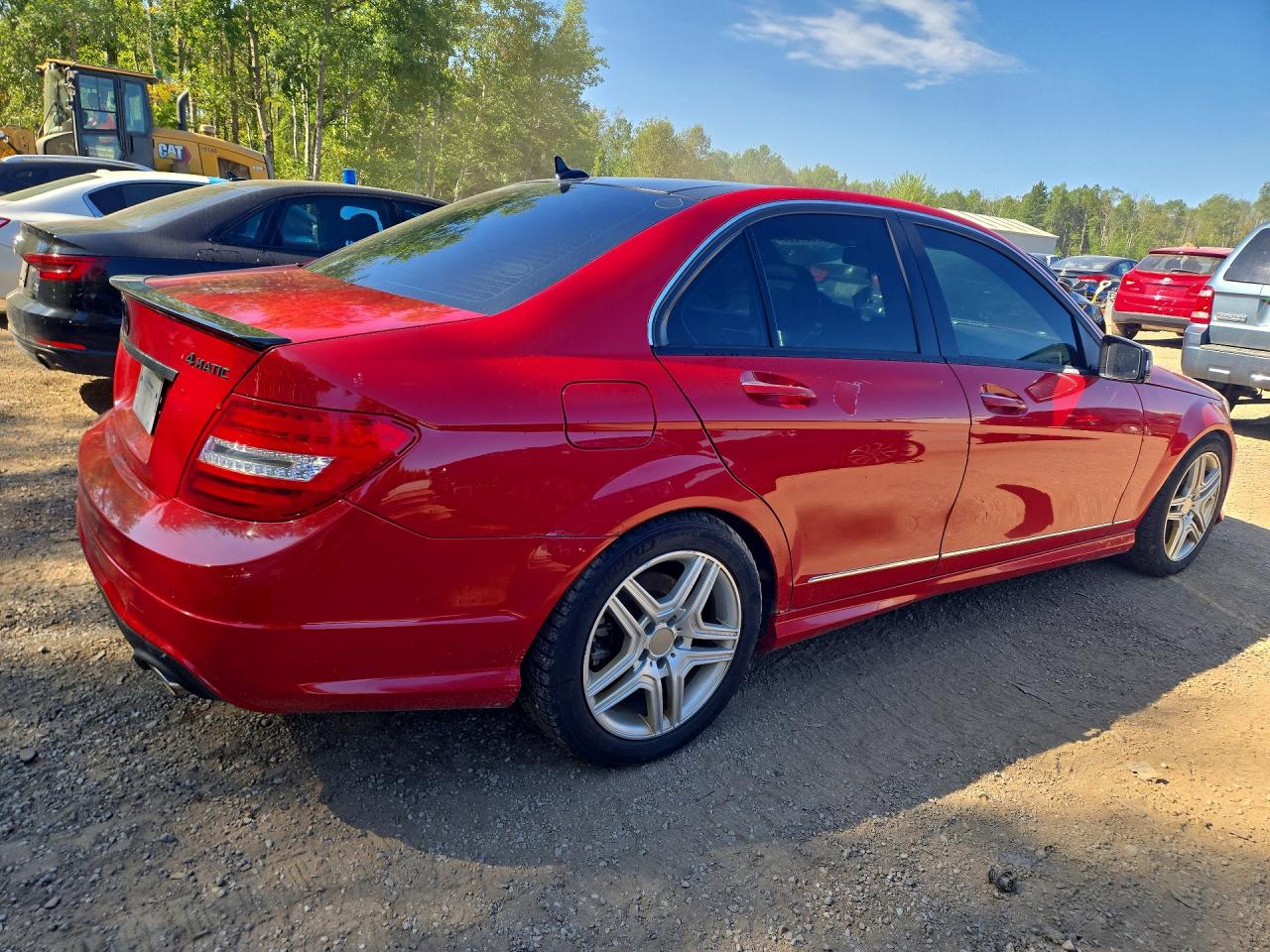 2014 Mercedes-benz C 350 4matic Red vin: WDDGF8JB9EA920566