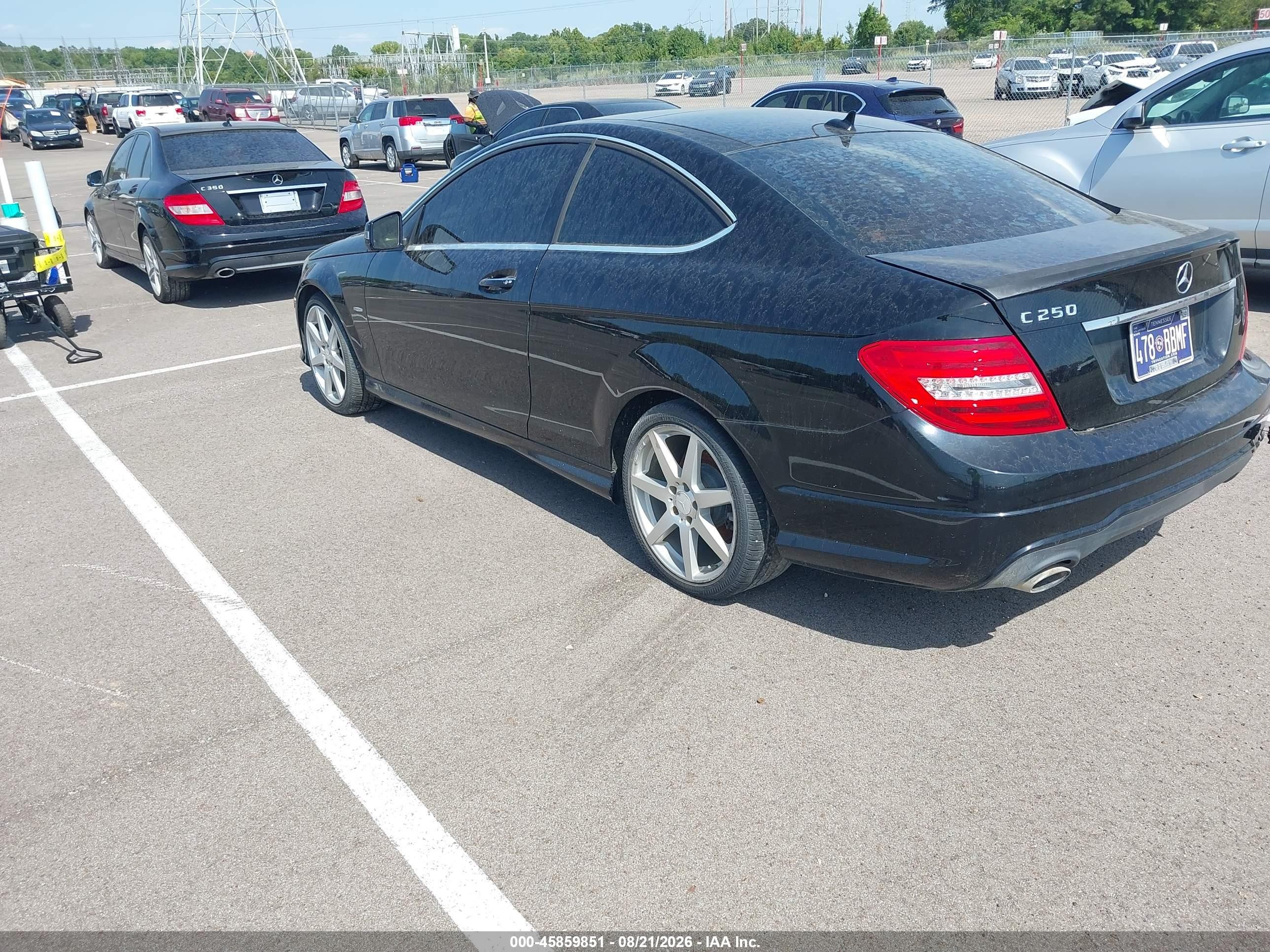 2012 Mercedes-benz C 250   Black vin: WDDGJ4HB0CF903278