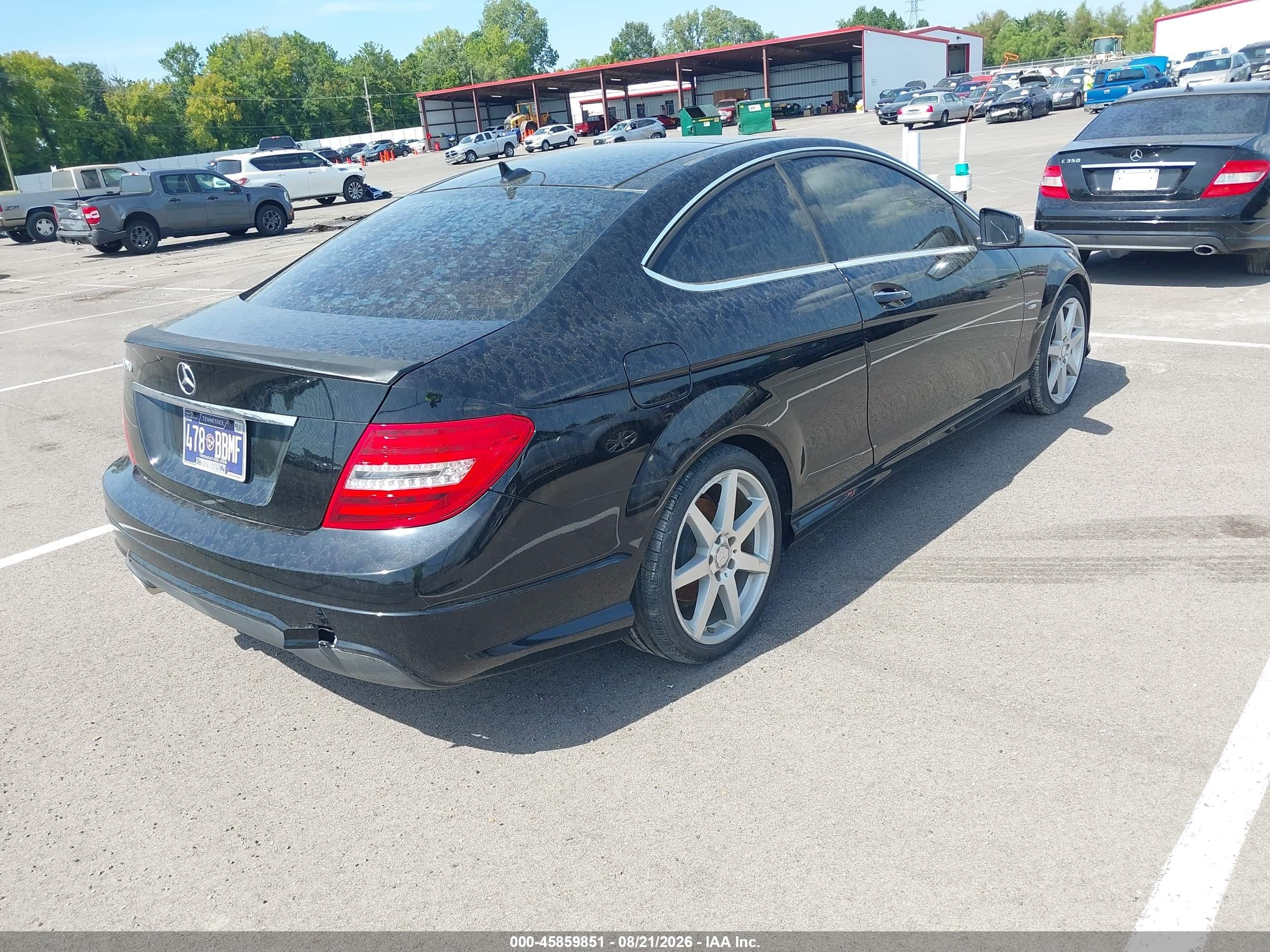 2012 Mercedes-benz C 250   Black vin: WDDGJ4HB0CF903278