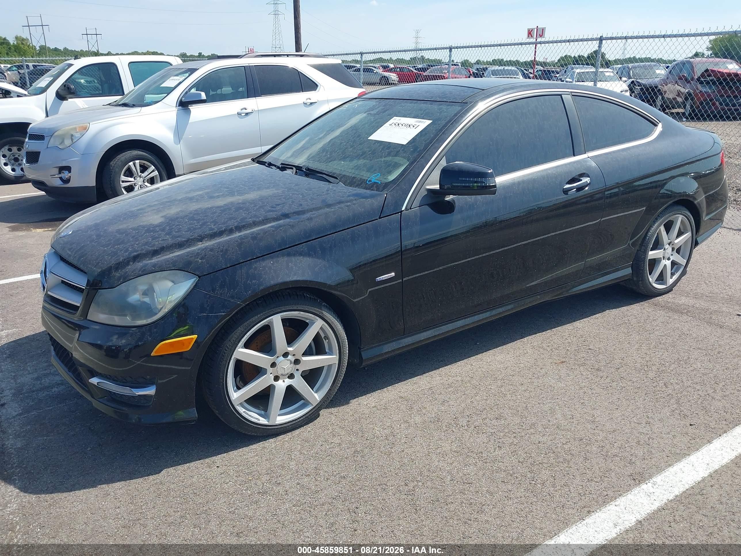 2012 Mercedes-benz C 250   Black vin: WDDGJ4HB0CF903278