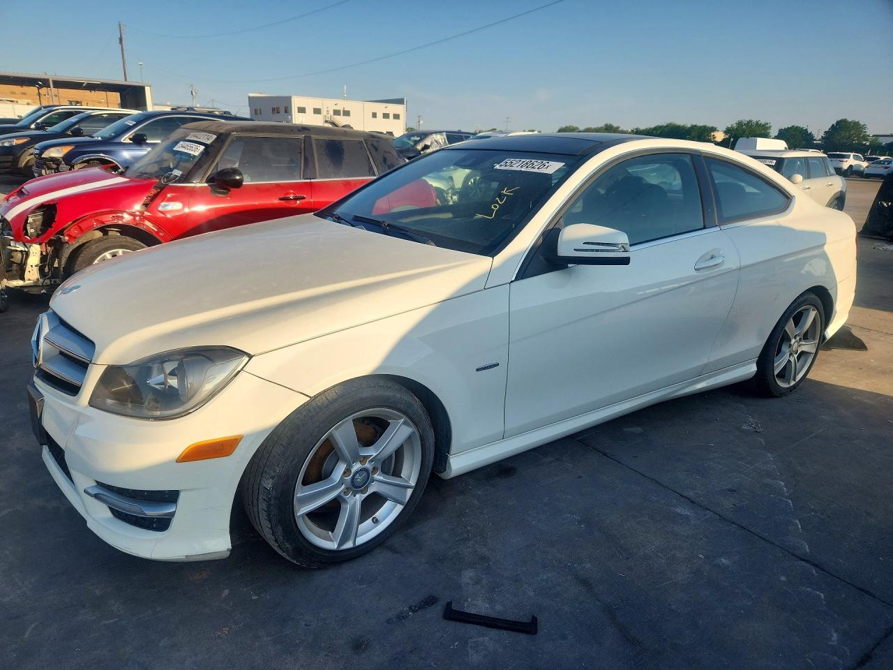 2012 Mercedes-benz C 250 White vin: WDDGJ4HB2CF820502