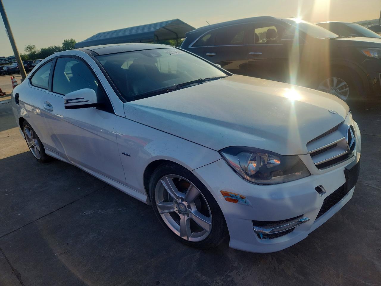 2012 Mercedes-benz C 250 White vin: WDDGJ4HB2CF820502