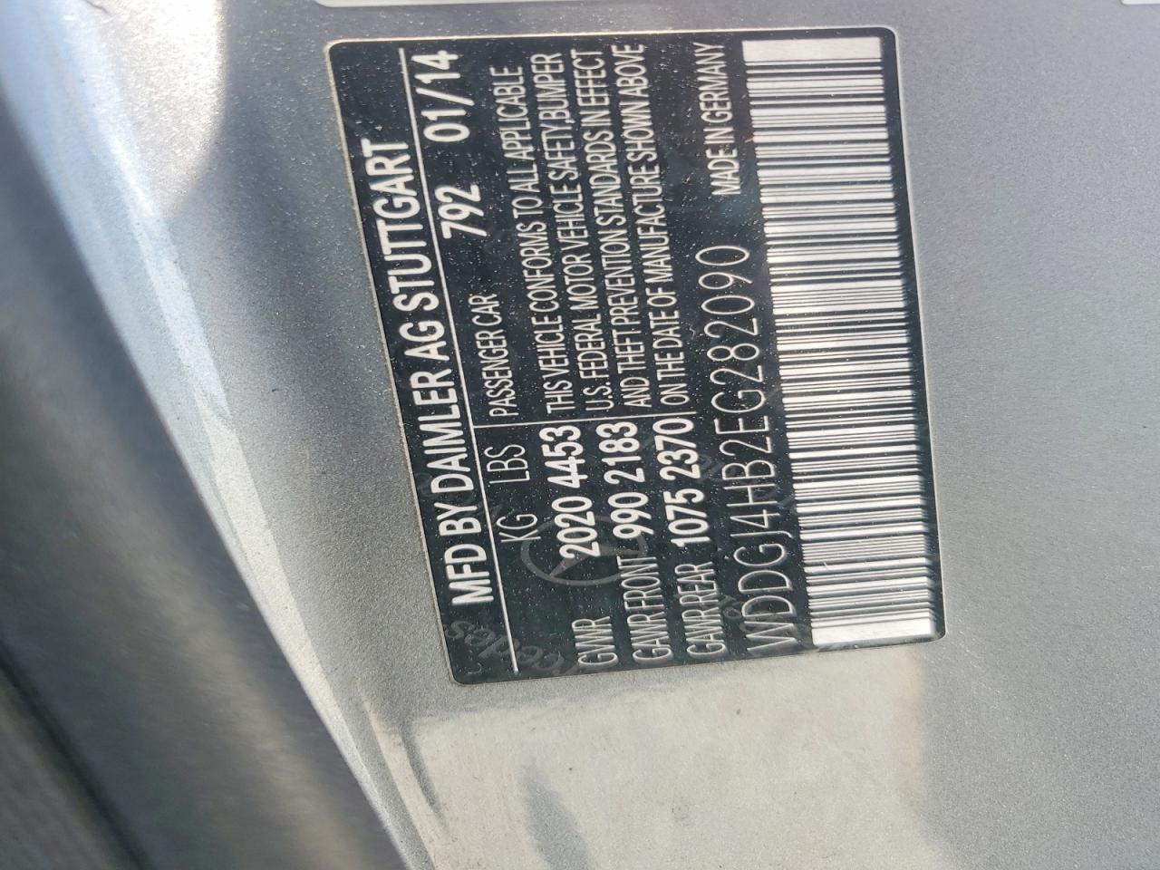 2014 Mercedes-benz C 250 Gray vin: WDDGJ4HB2EG282090