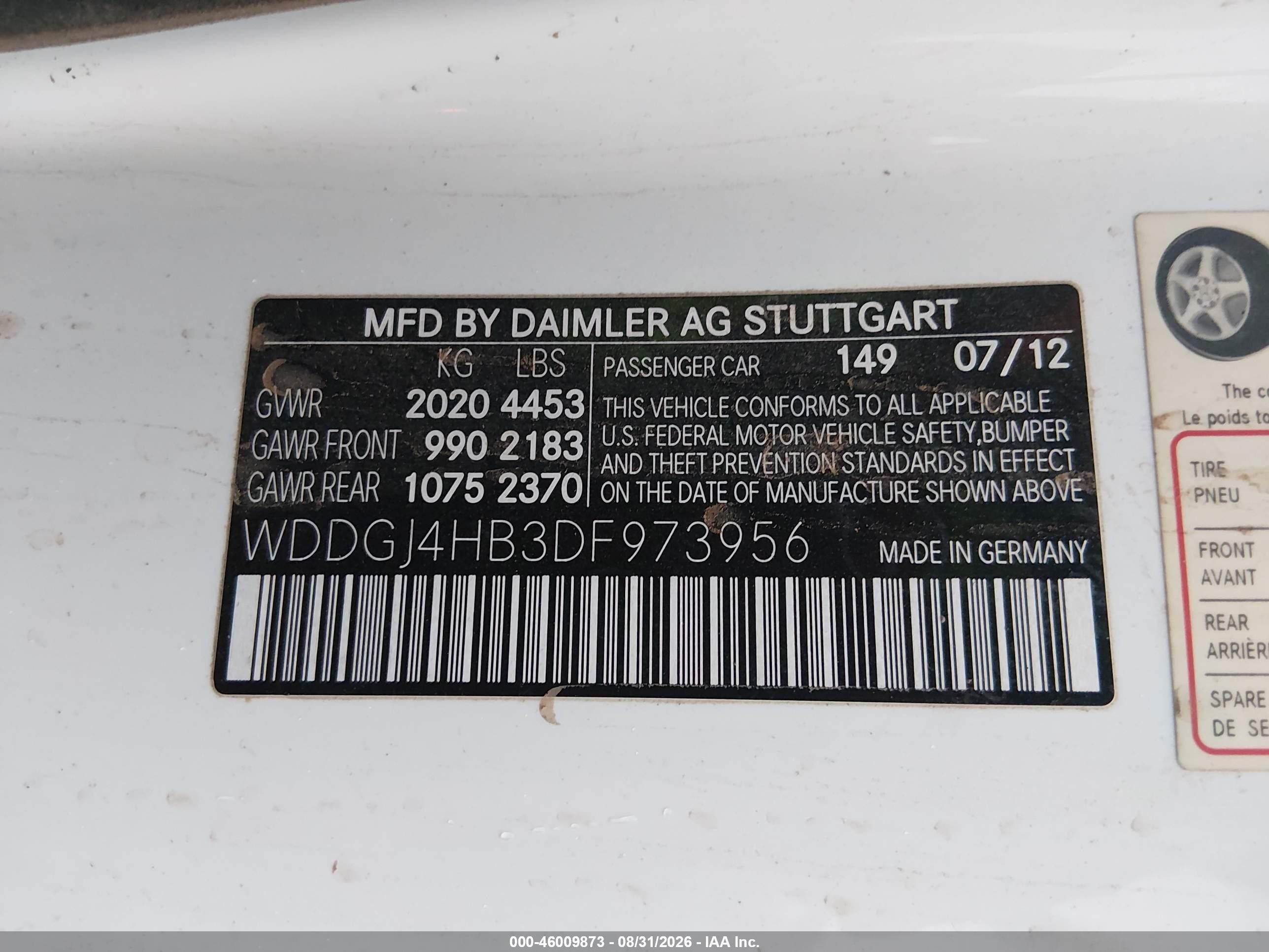 2013 Mercedes-benz C 250 Белый vin: WDDGJ4HB3DF973956