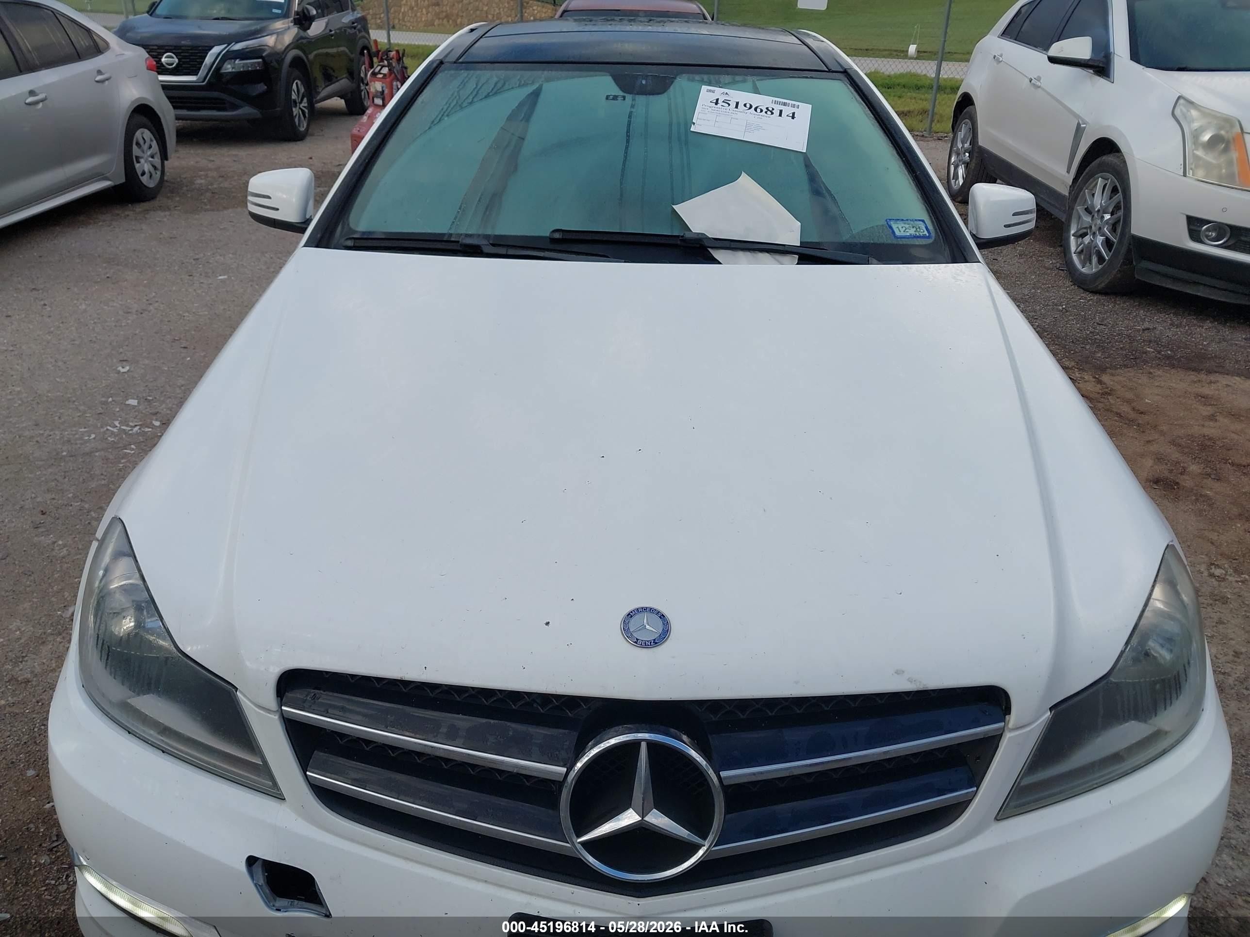 2014 Mercedes-benz C 250   White vin: WDDGJ4HB3EG220777
