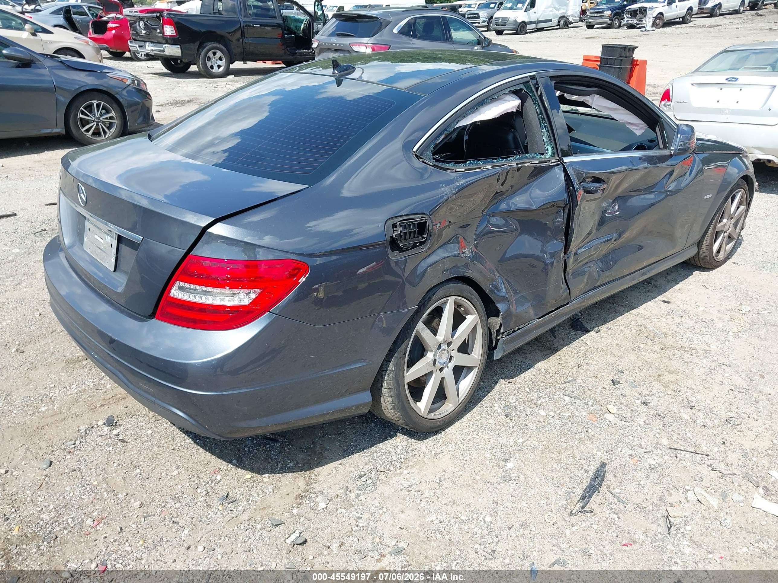 2012 Mercedes-benz C 250   Gray vin: WDDGJ4HB6CF763267