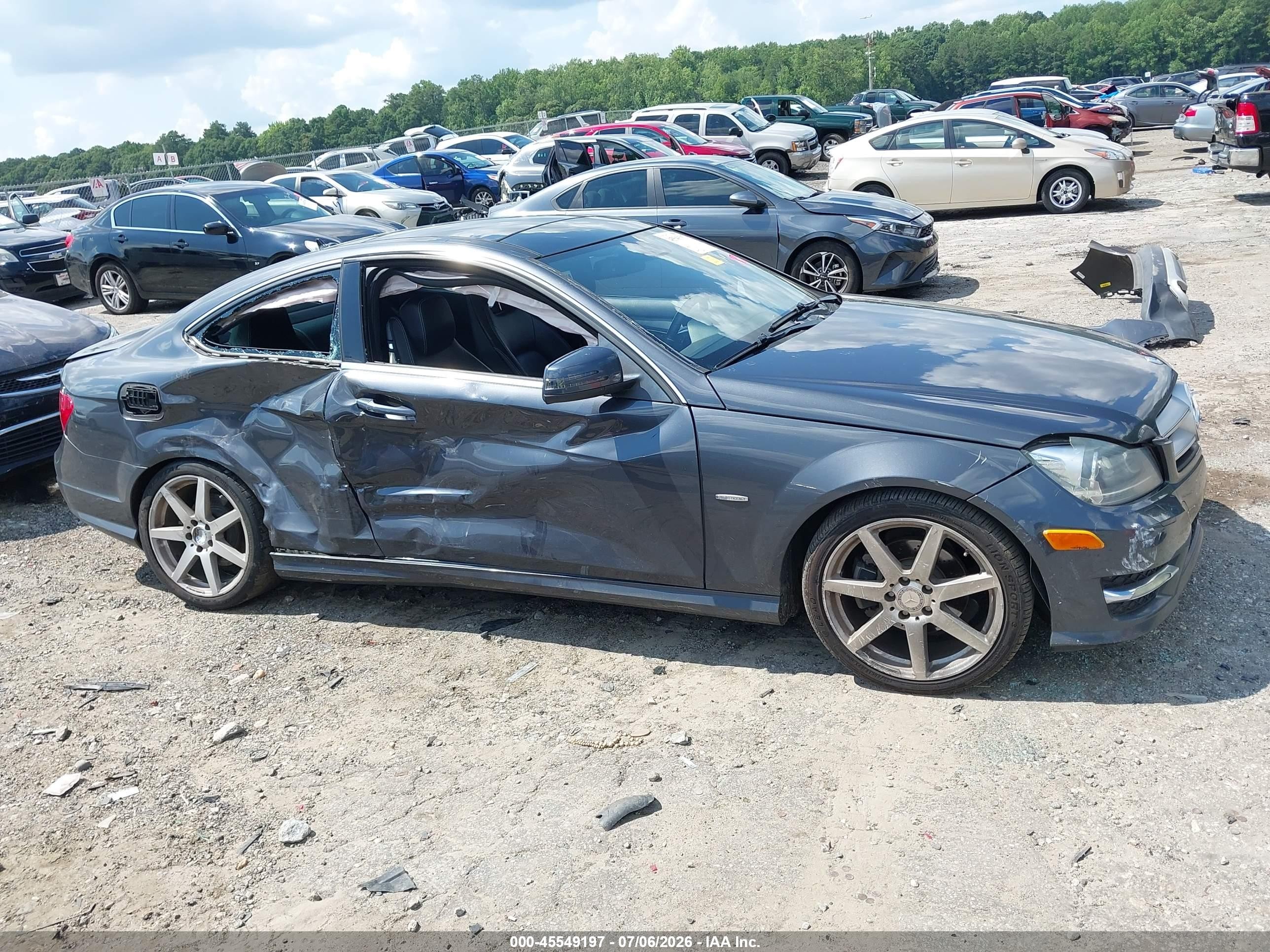 2012 Mercedes-benz C 250   Gray vin: WDDGJ4HB6CF763267