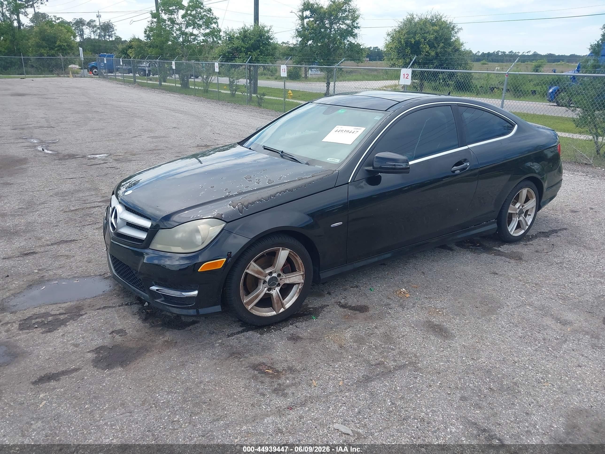 2012 Mercedes-benz C 250   Black vin: WDDGJ4HB8CF836252