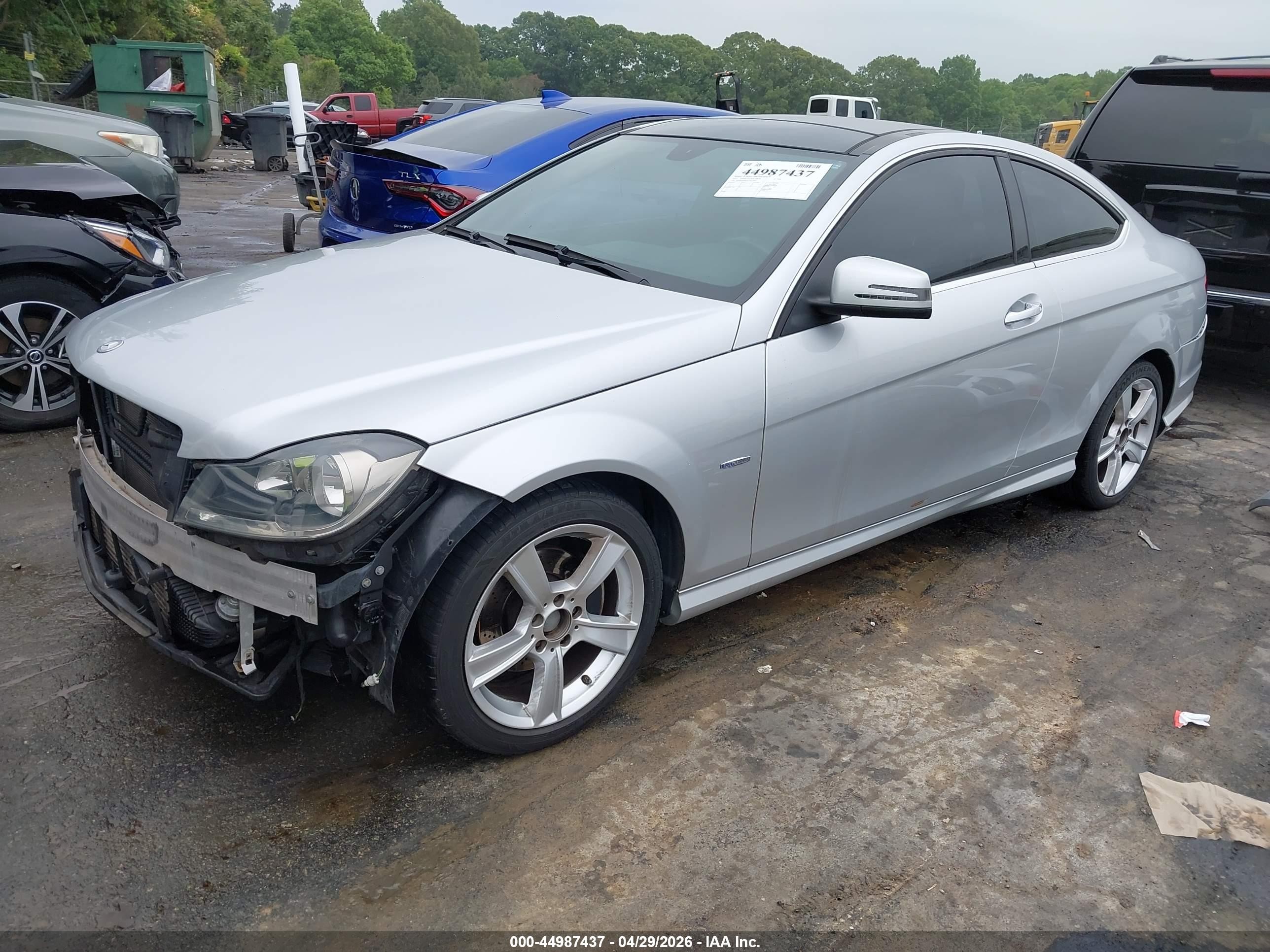 2012 Mercedes-benz C 250   Silver vin: WDDGJ4HBXCF817069