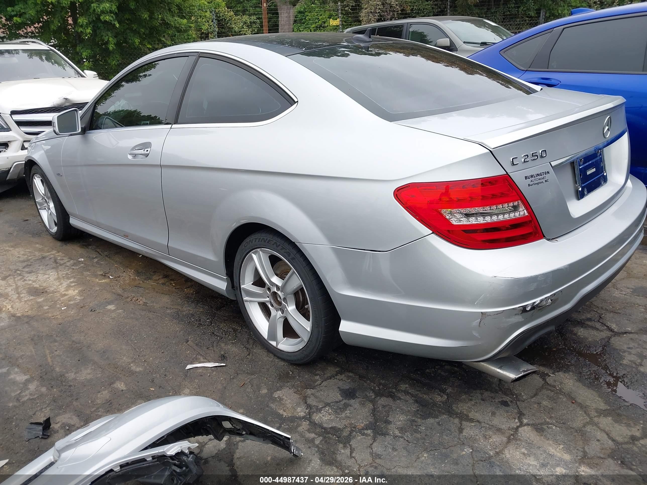 2012 Mercedes-benz C 250   Silver vin: WDDGJ4HBXCF817069