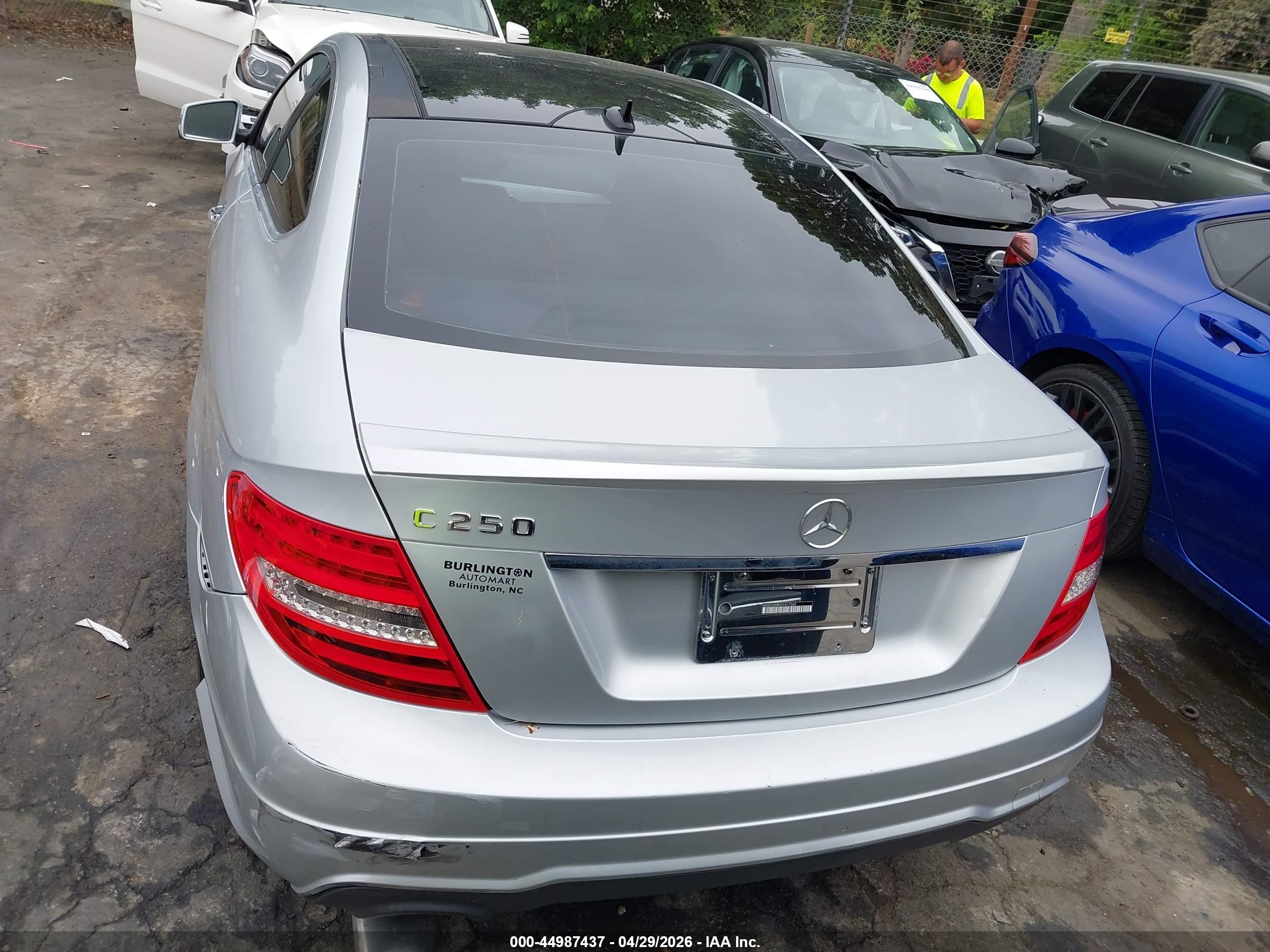 2012 Mercedes-benz C 250   Silver vin: WDDGJ4HBXCF817069