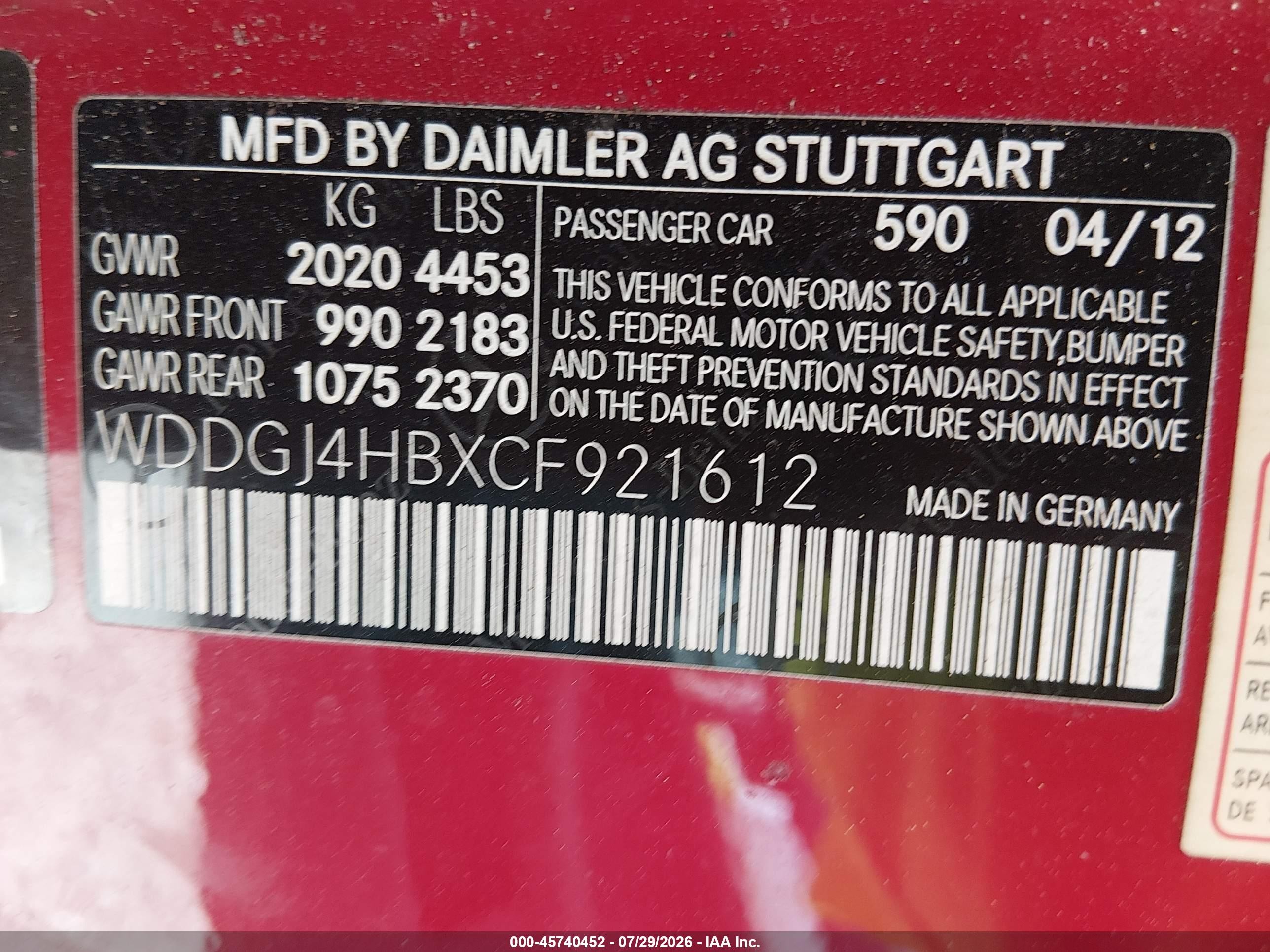 2012 Mercedes-benz C 250   Red vin: WDDGJ4HBXCF921612