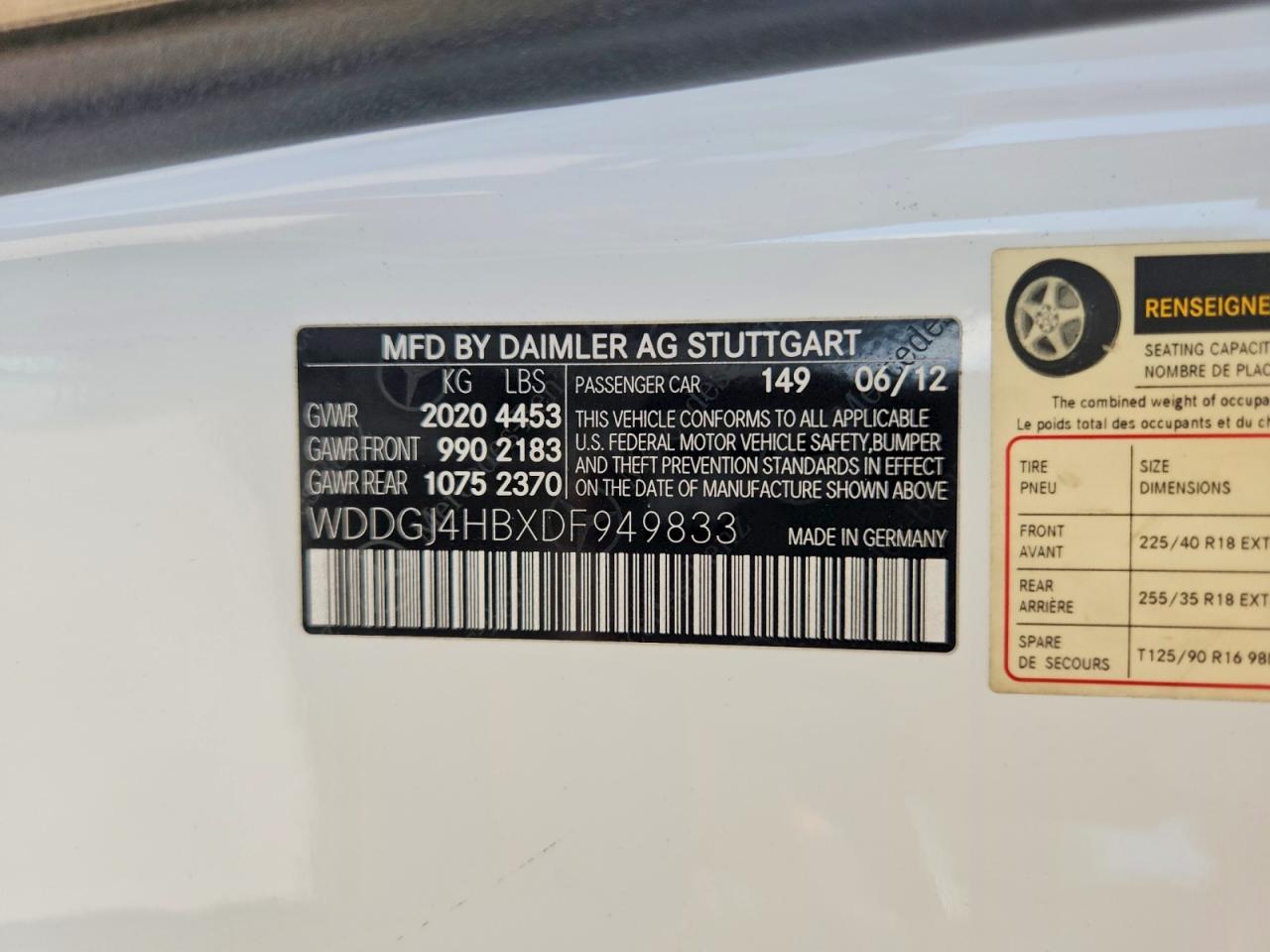 2013 Mercedes-benz C 250 White vin: WDDGJ4HBXDF949833