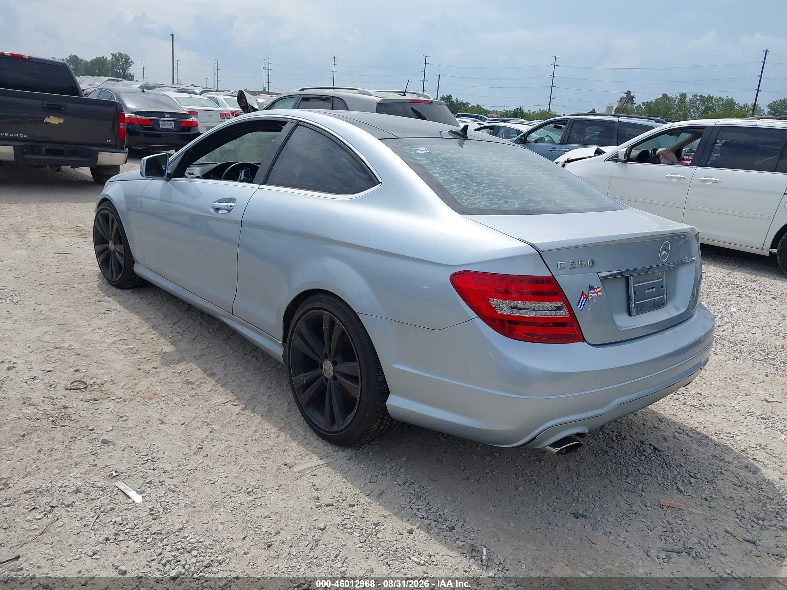 2013 Mercedes-benz C 250   Light Blue vin: WDDGJ4HBXDG017450
