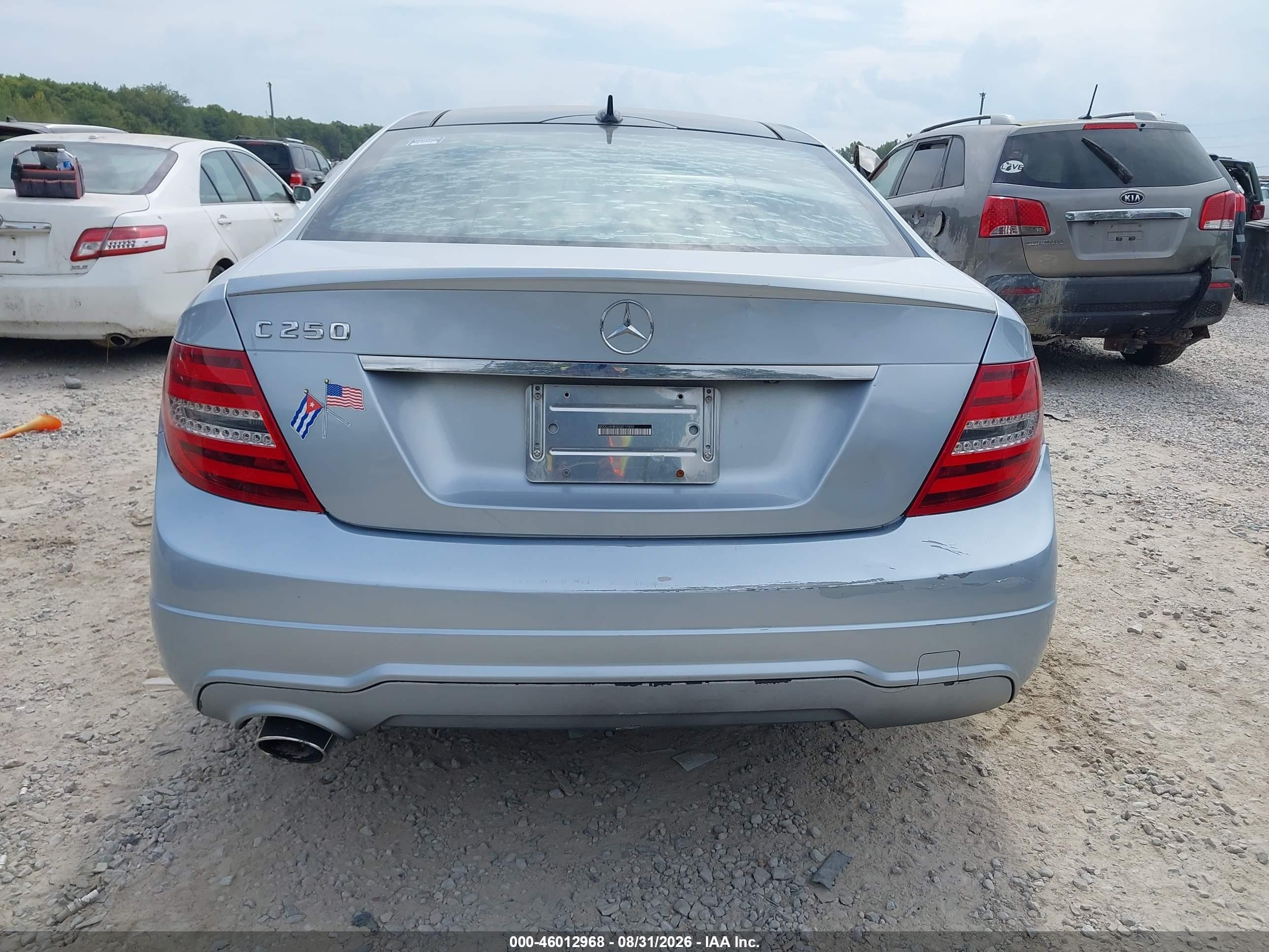 2013 Mercedes-benz C 250   Light Blue vin: WDDGJ4HBXDG017450