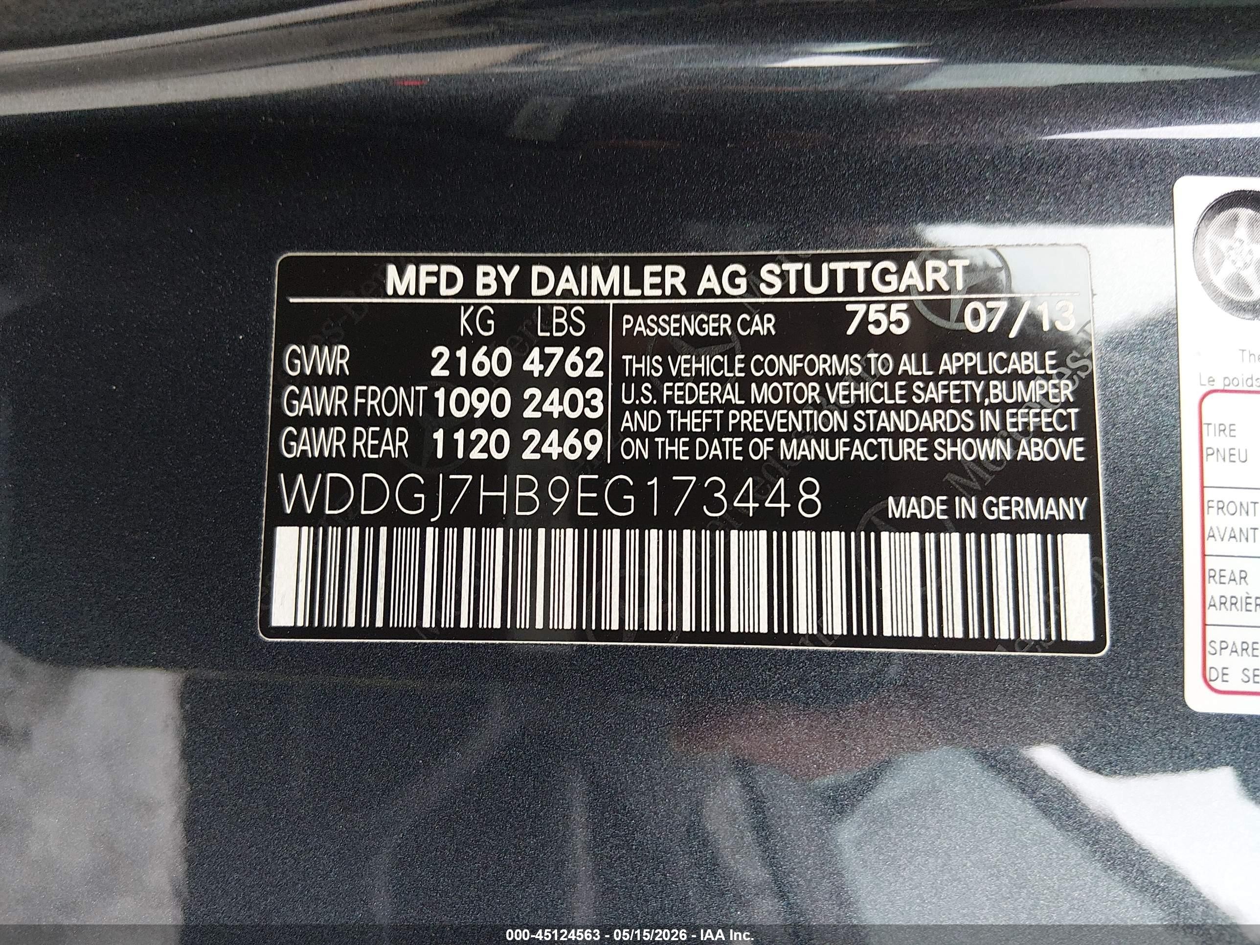 2014 Mercedes-benz C 63 Amg   Gray vin: WDDGJ7HB9EG173448