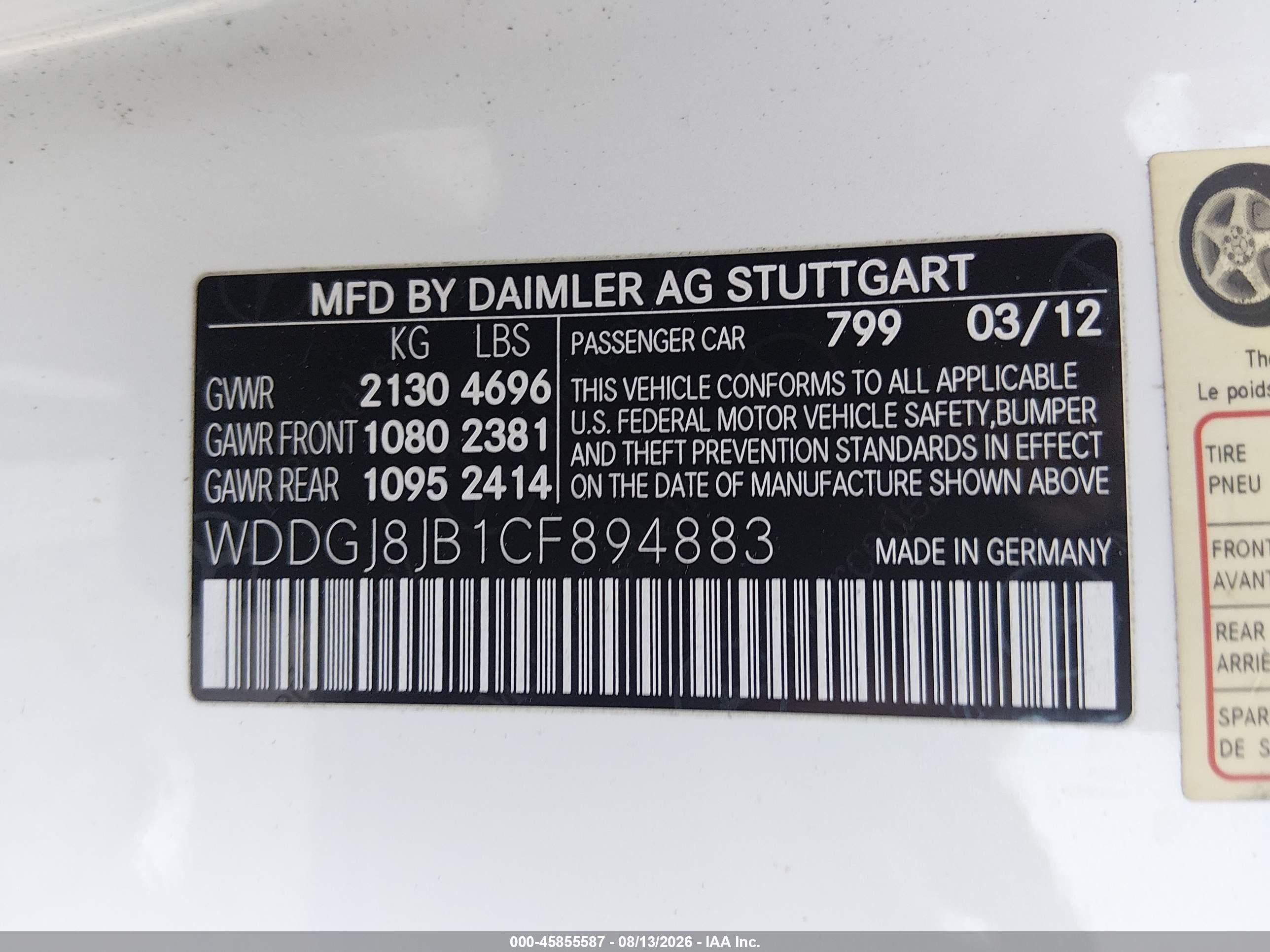 2012 Mercedes-benz C 350 Sport 4matic Белый vin: WDDGJ8JB1CF894883