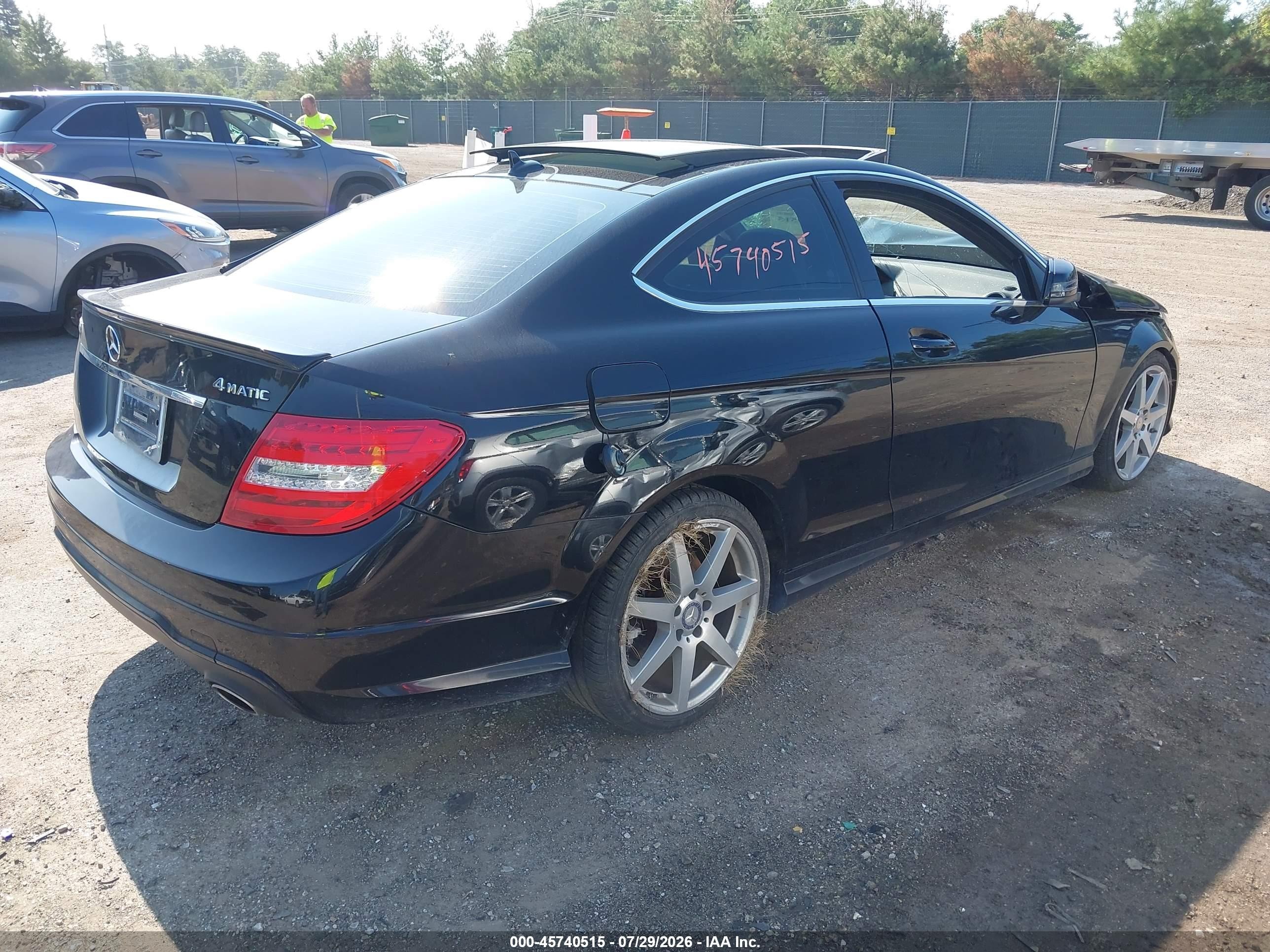 2015 Mercedes-benz C 350 Sport 4matic Black vin: WDDGJ8JB5FG370957