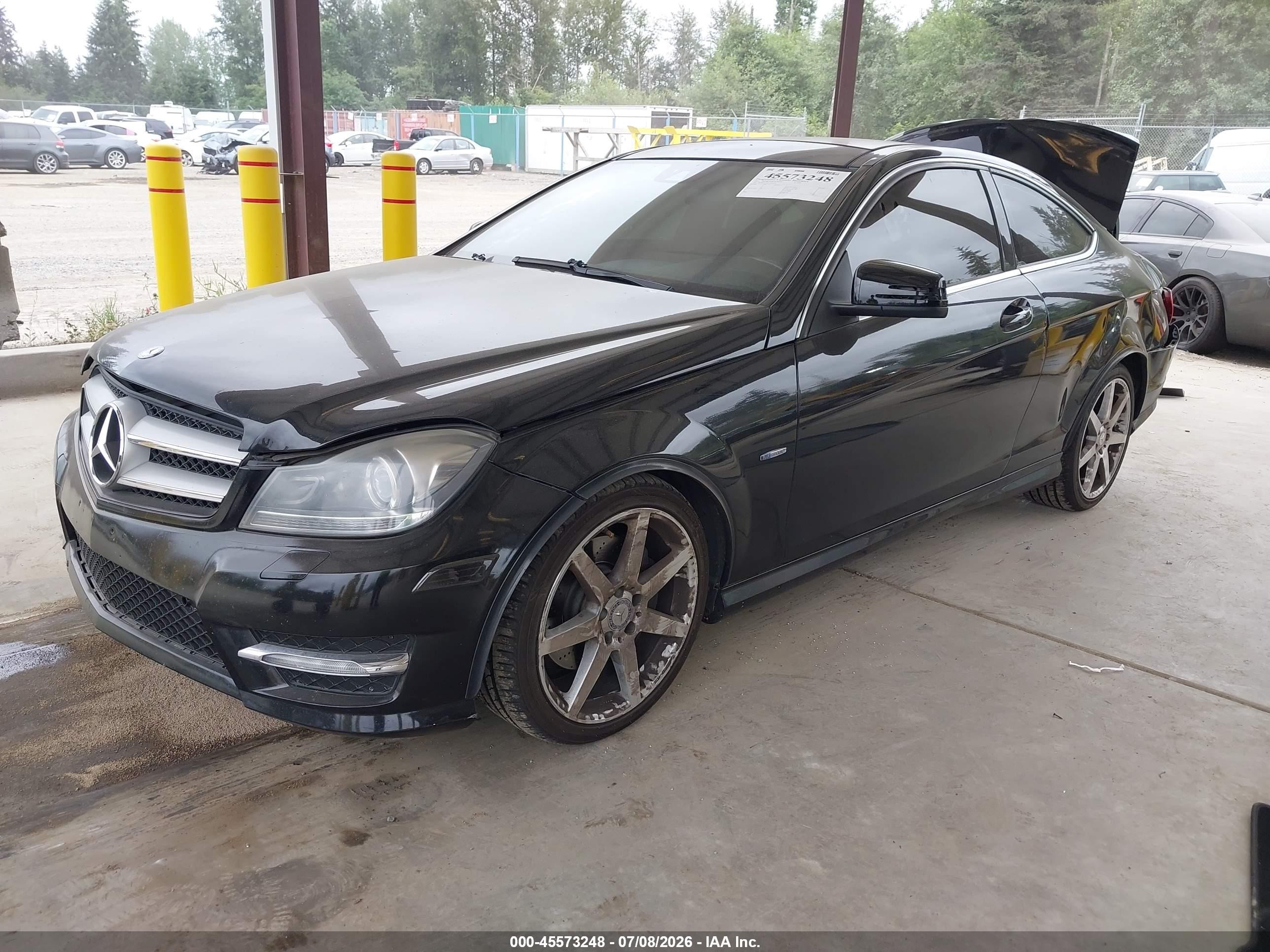 2012 Mercedes-benz C 350 Sport 4matic Black vin: WDDGJ8JB9CF893514