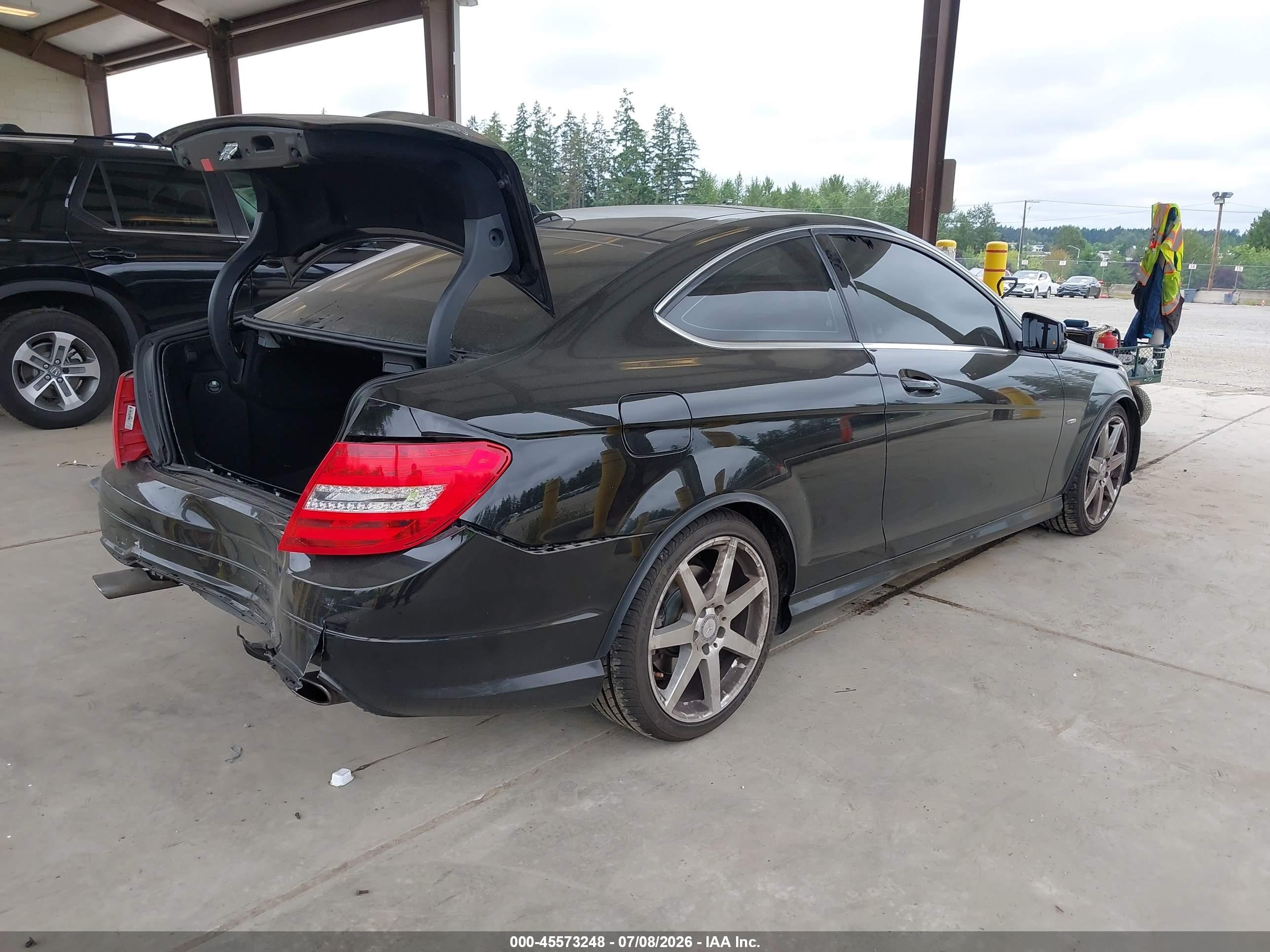 2012 Mercedes-benz C 350 Sport 4matic Black vin: WDDGJ8JB9CF893514
