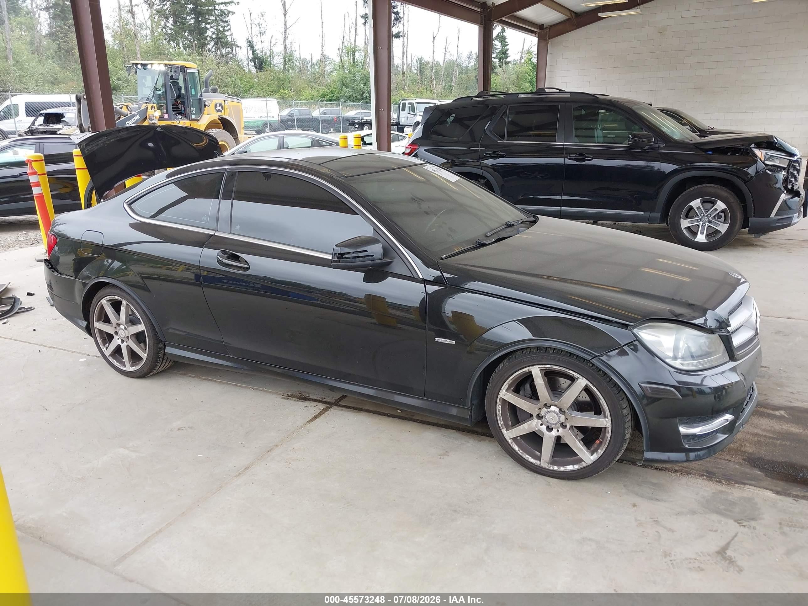 2012 Mercedes-benz C 350 Sport 4matic Black vin: WDDGJ8JB9CF893514