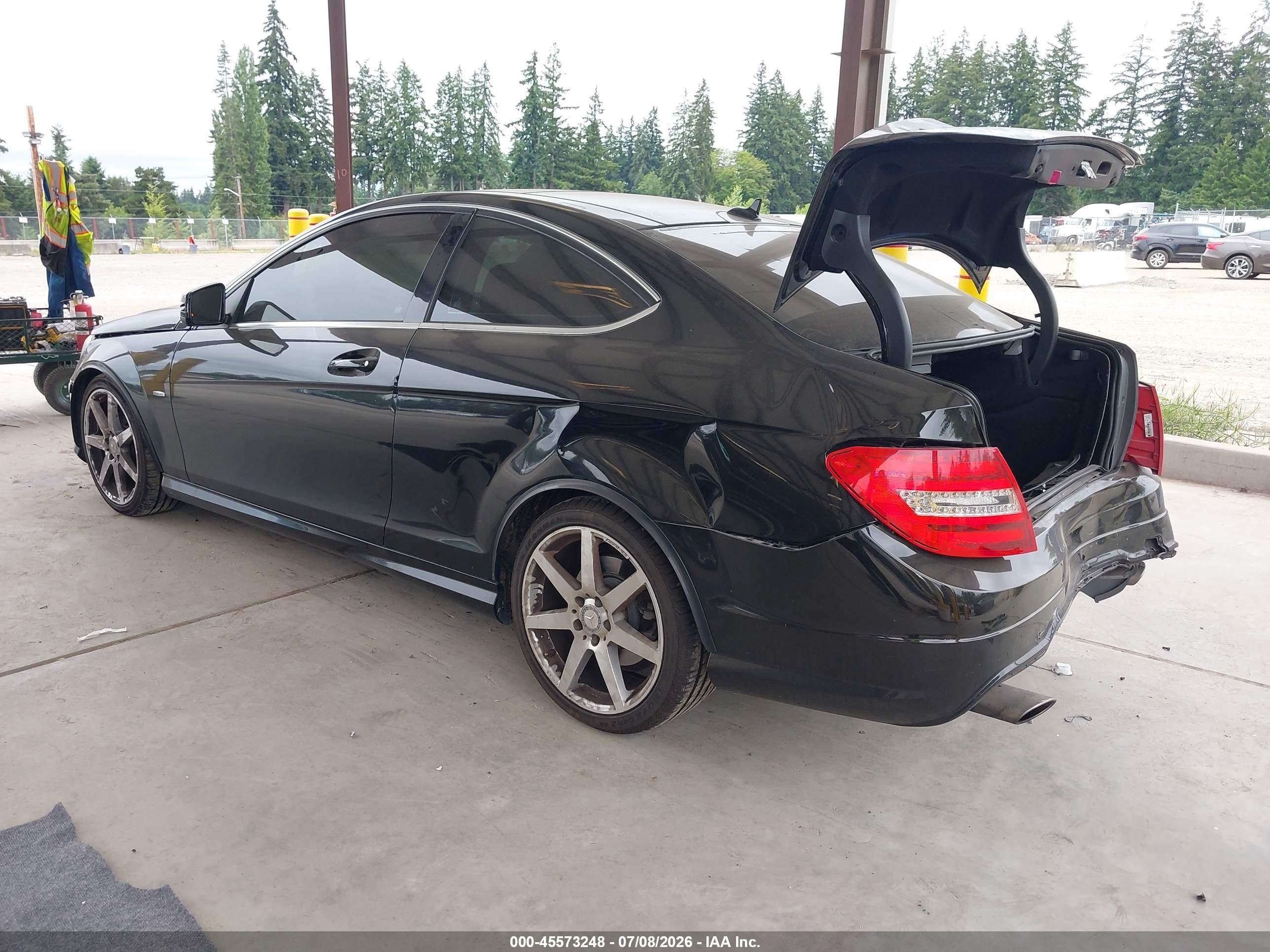 2012 Mercedes-benz C 350 Sport 4matic Black vin: WDDGJ8JB9CF893514