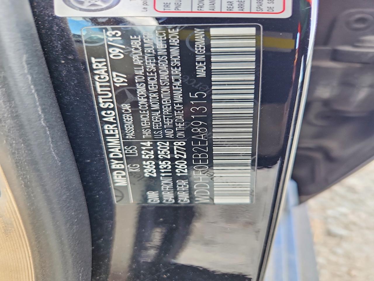 2014 Mercedes-benz E 250 Bluetec Black vin: WDDHF0EB2EA891315