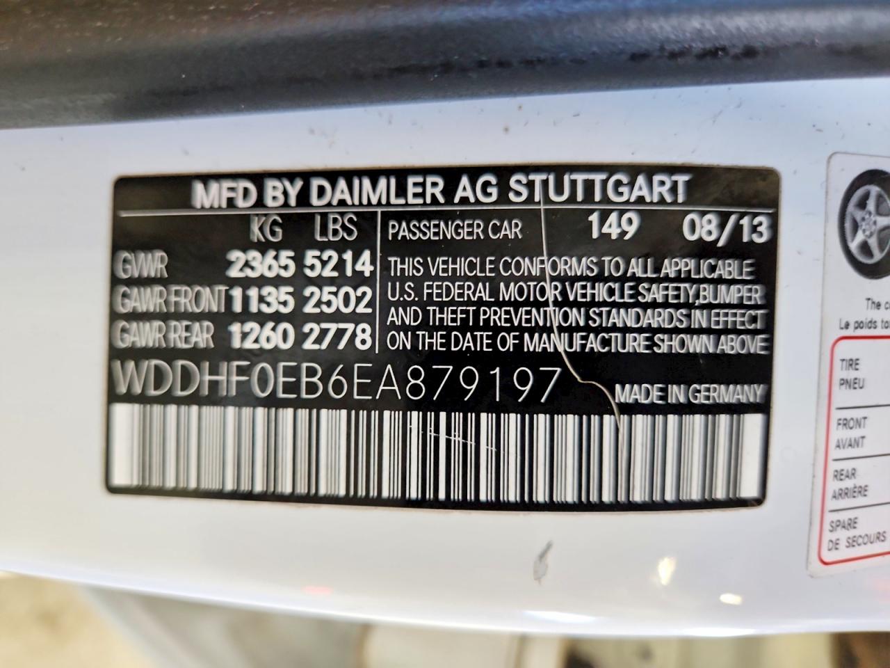 2014 Mercedes-benz E 250 Bluetec White vin: WDDHF0EB6EA879197