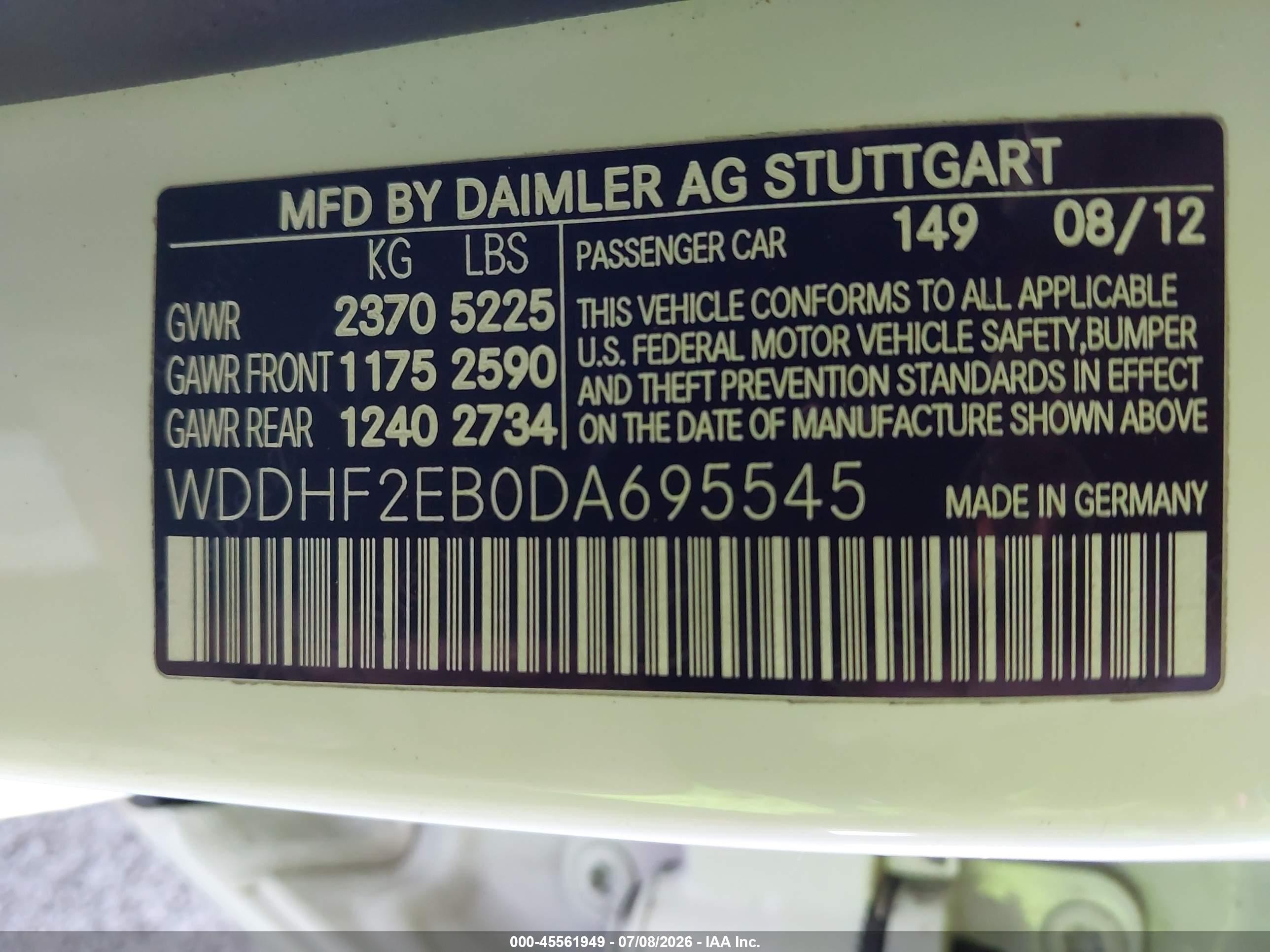 2013 Mercedes-benz E 350 Bluetec   White vin: WDDHF2EB0DA695545