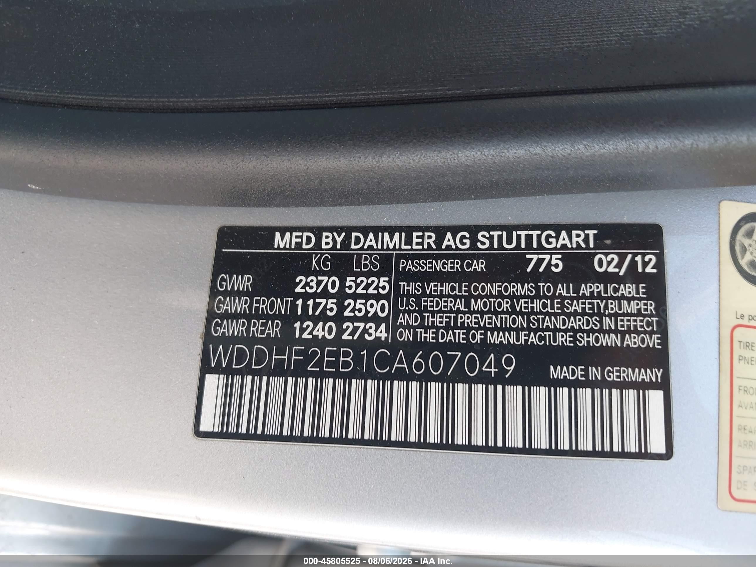 2012 Mercedes-benz E 350 Bluetec   Серебряный vin: WDDHF2EB1CA607049
