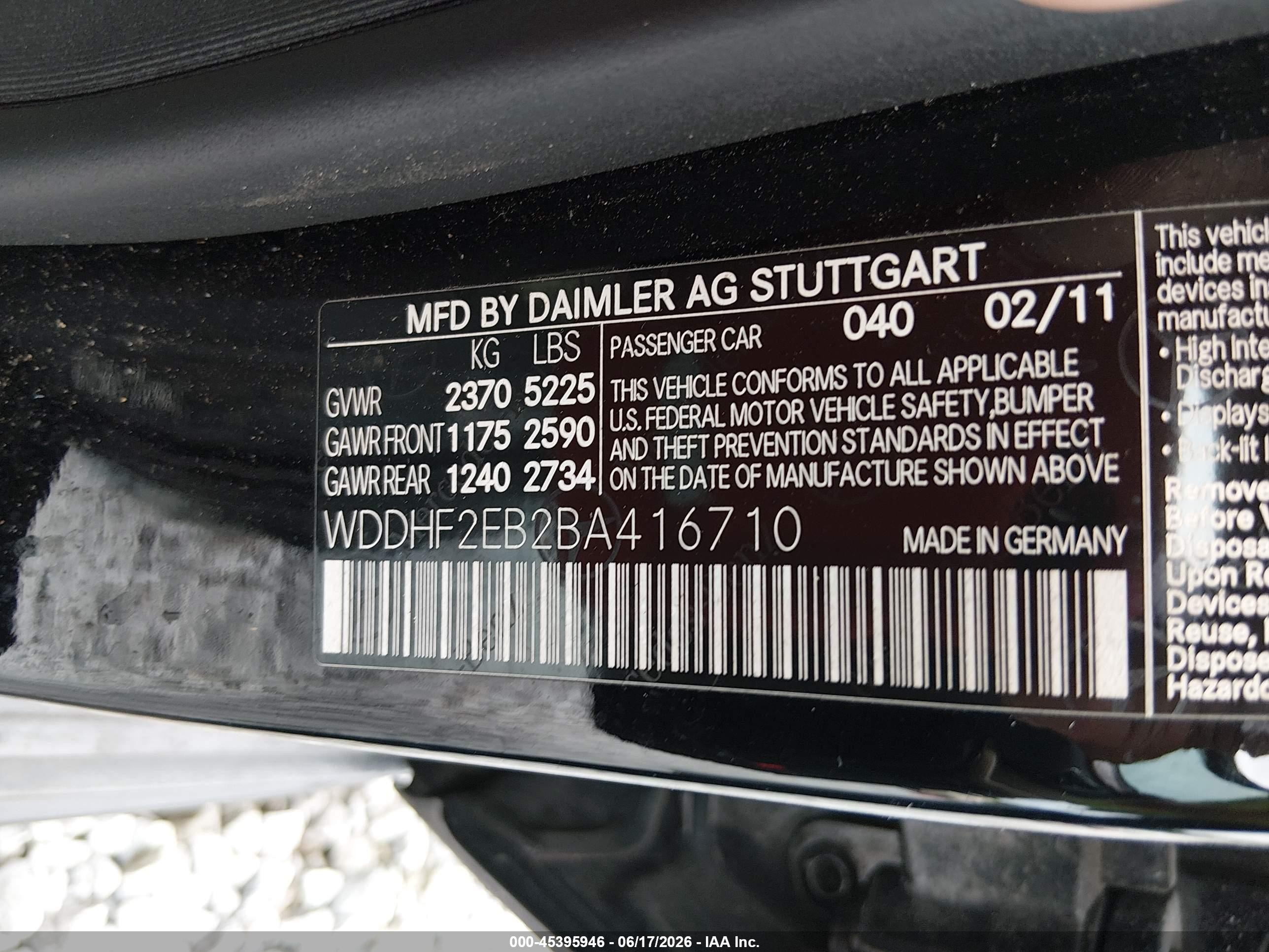 2011 Mercedes-benz E 350 Bluetec   Черный vin: WDDHF2EB2BA416710