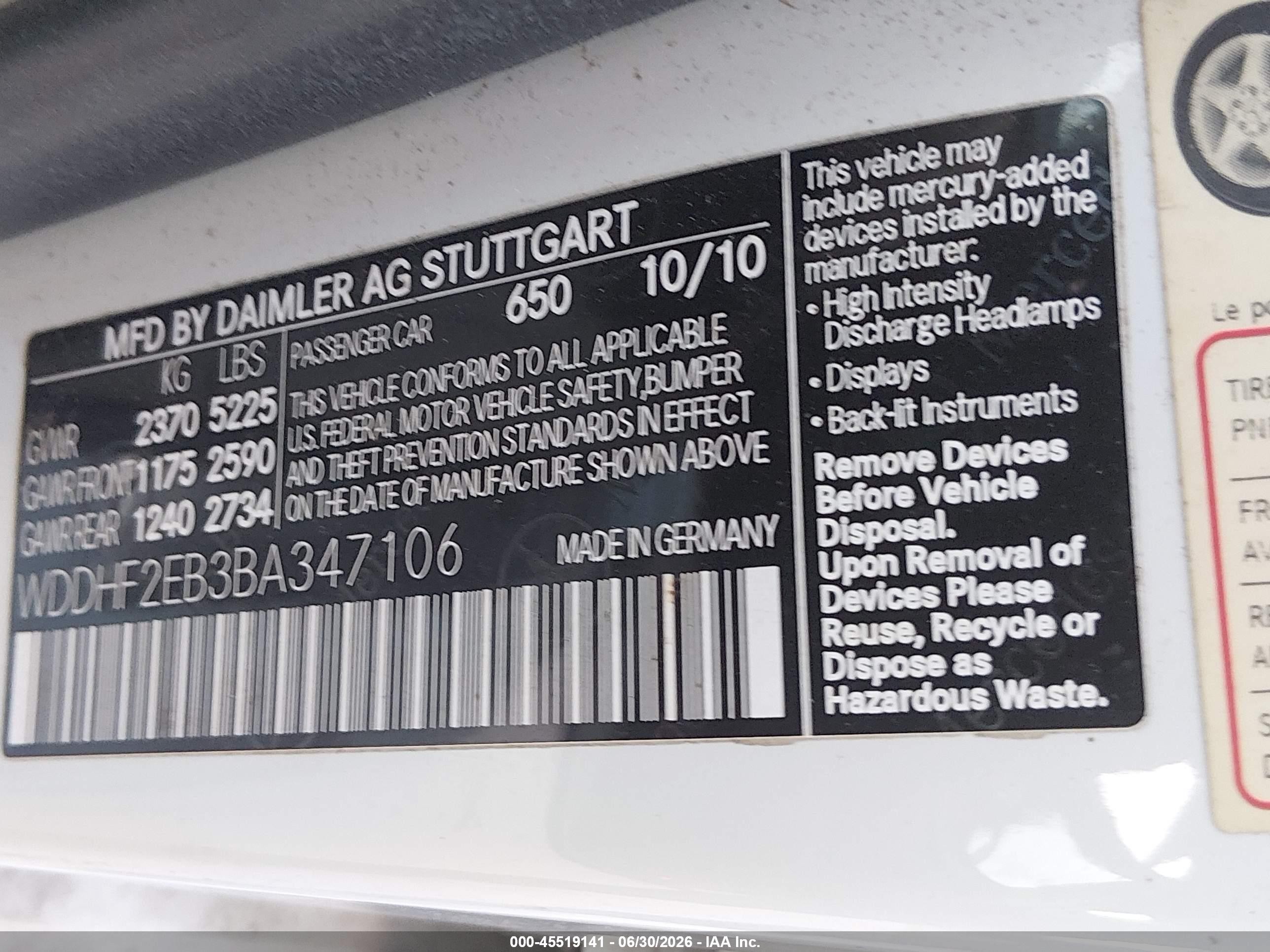 2011 Mercedes-benz E 350 Bluetec   White vin: WDDHF2EB3BA347106