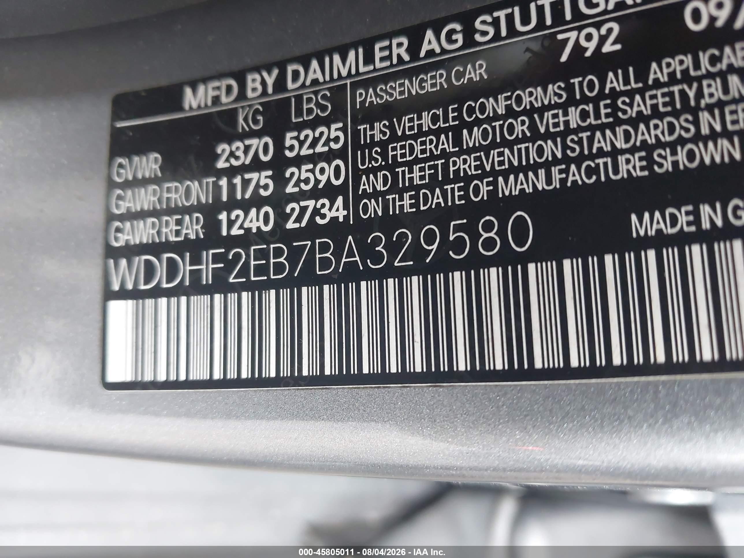 2011 Mercedes-benz E 350 Bluetec   Silver vin: WDDHF2EB7BA329580
