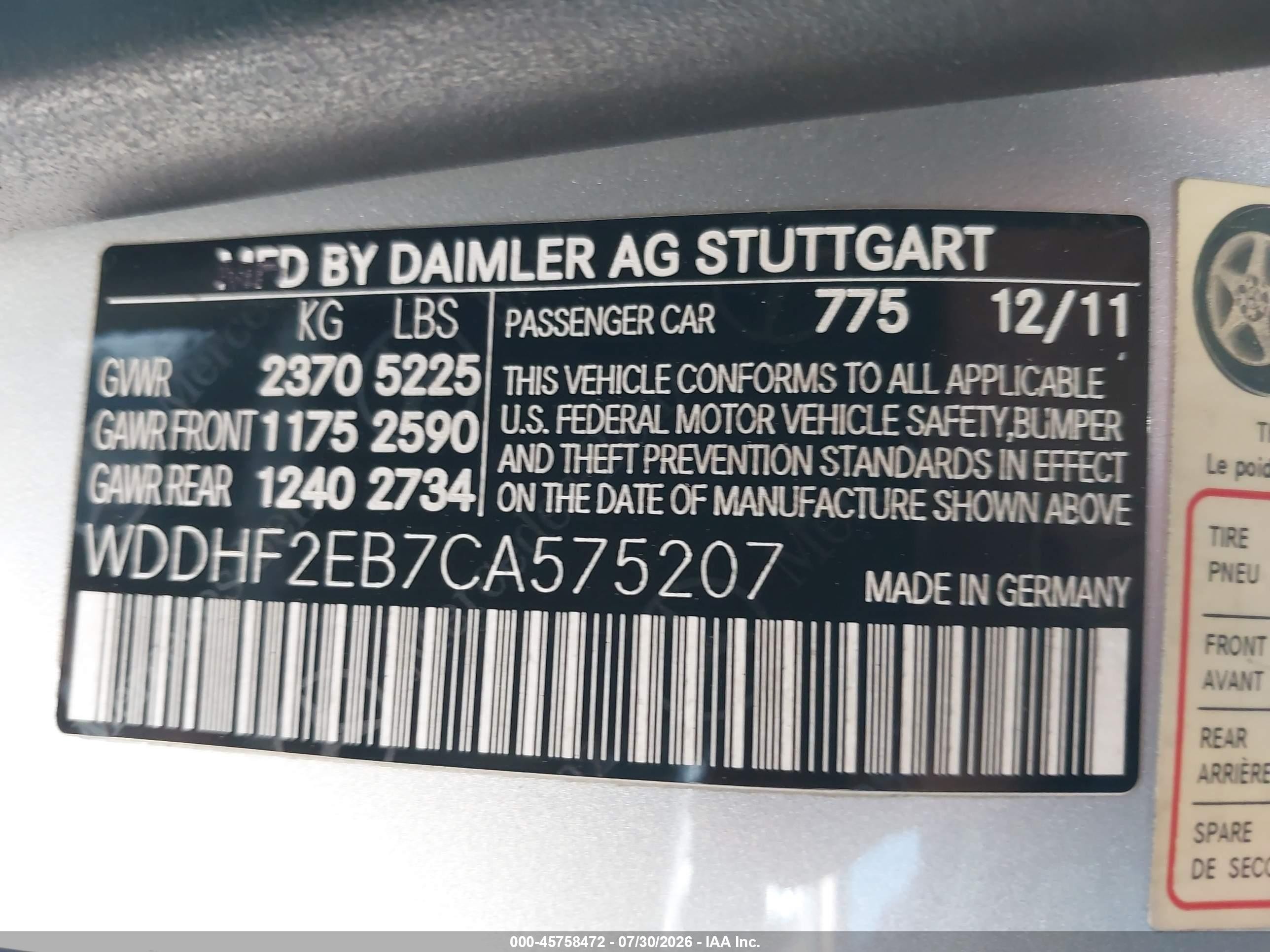 2012 Mercedes-benz E 350 Bluetec   Silver vin: WDDHF2EB7CA575207
