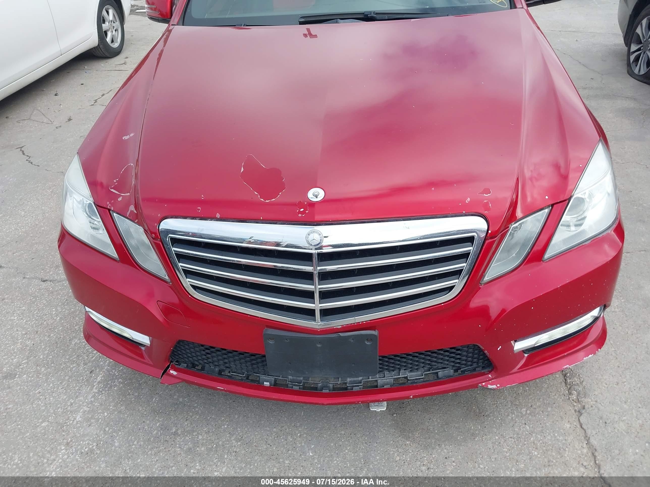 2012 Mercedes-benz E 350 Bluetec   Красный vin: WDDHF2EB8CA565804