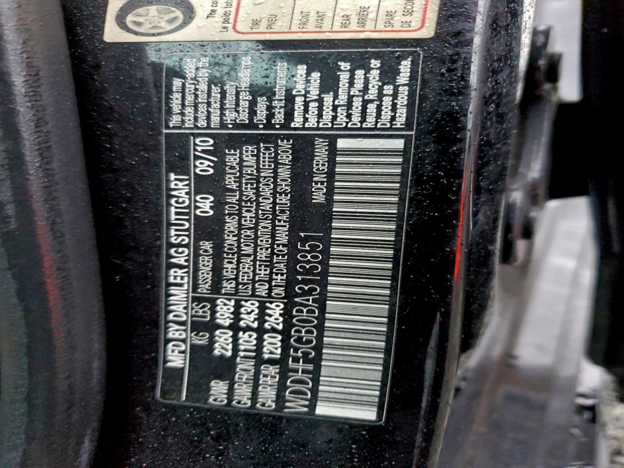 2011 Mercedes-benz E 350 Черный vin: WDDHF5GB0BA313851