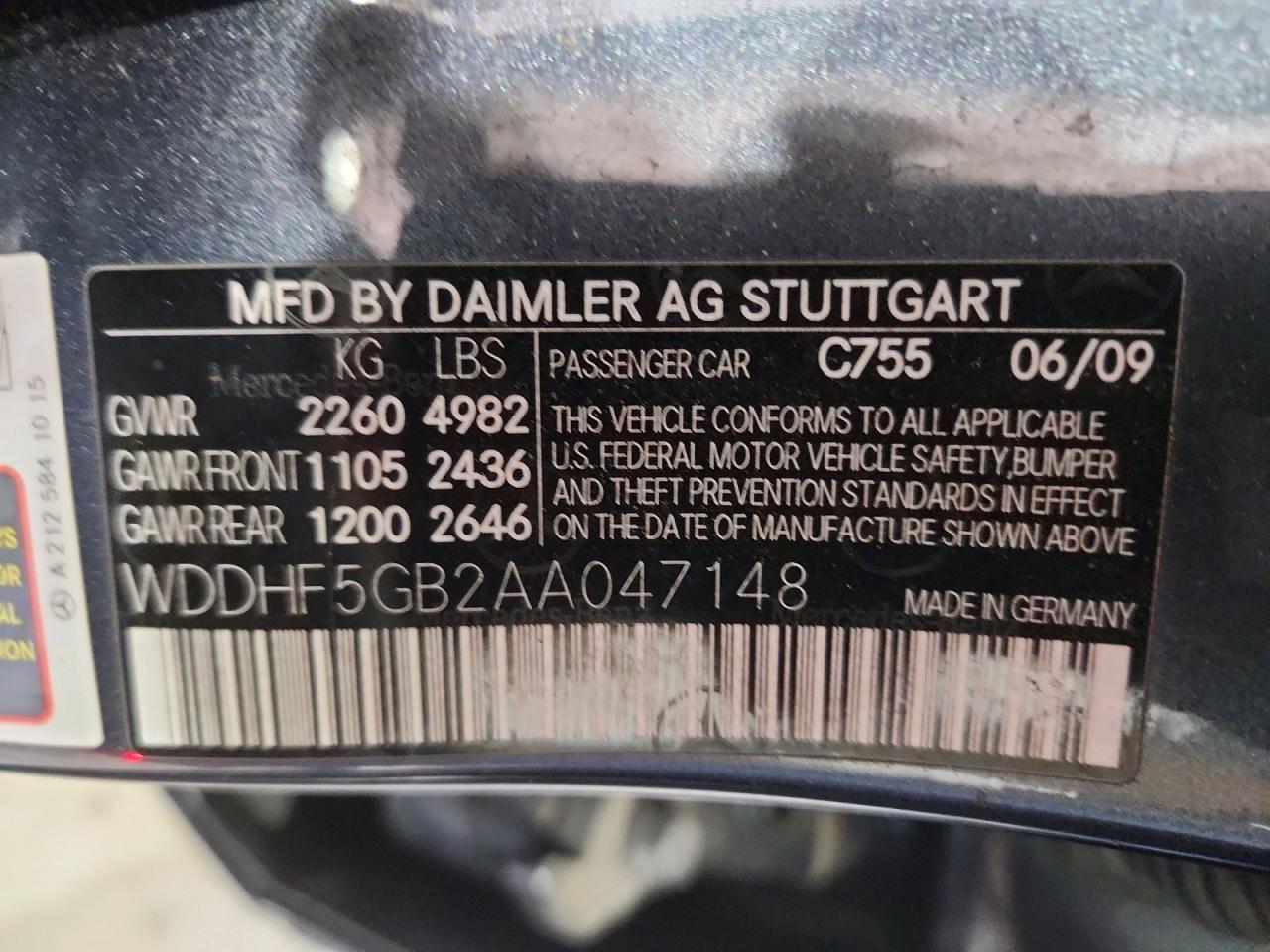 2010 Mercedes-benz E 350 Серый vin: WDDHF5GB2AA047148