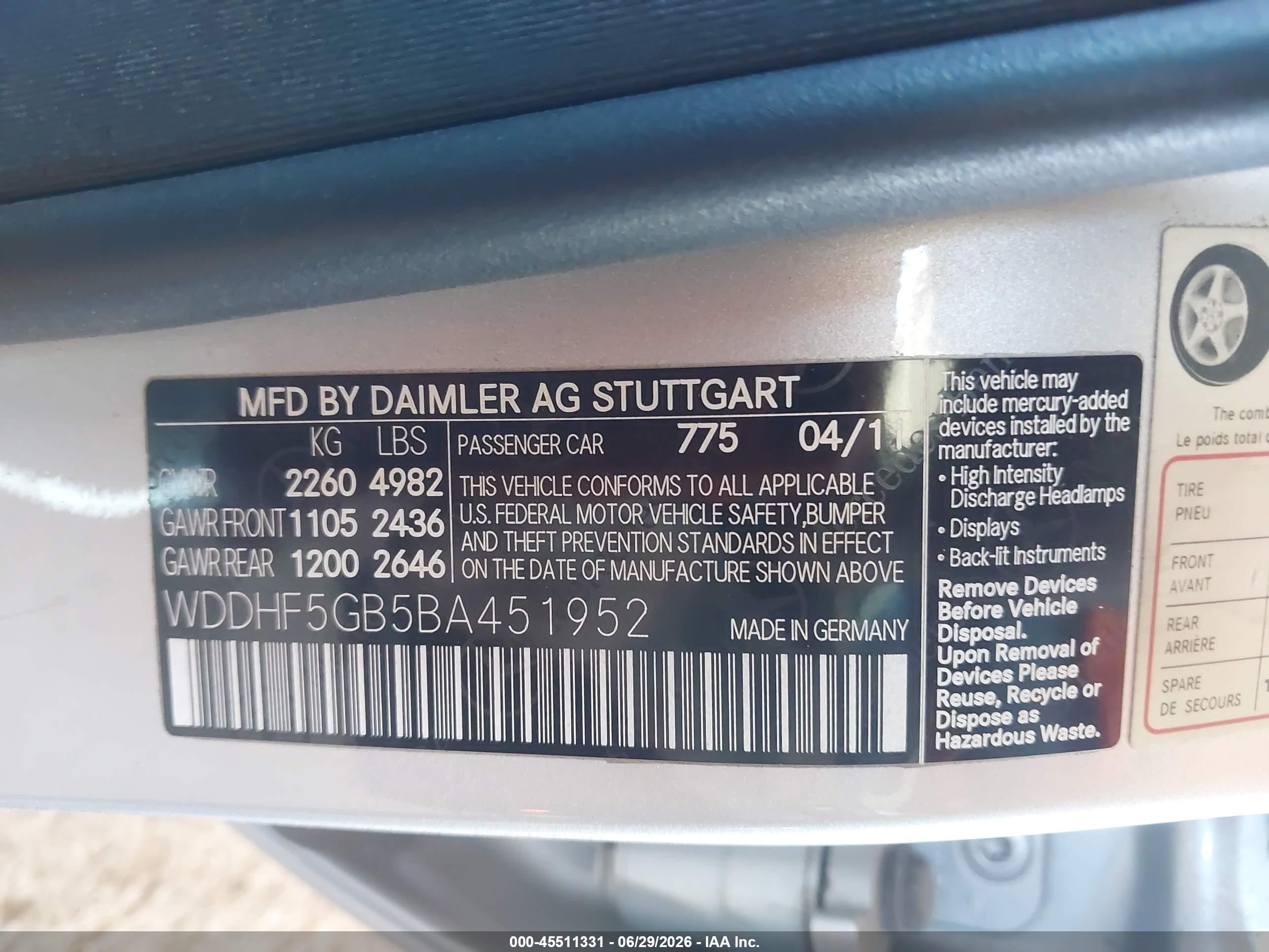 2011 Mercedes-benz E 350   Silver vin: WDDHF5GB5BA451952