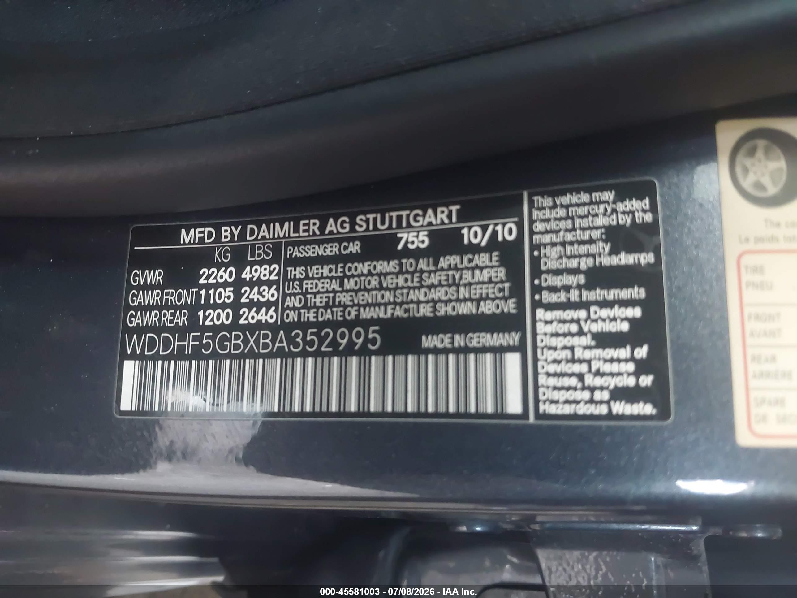 2011 Mercedes-benz E 350   Gray vin: WDDHF5GBXBA352995