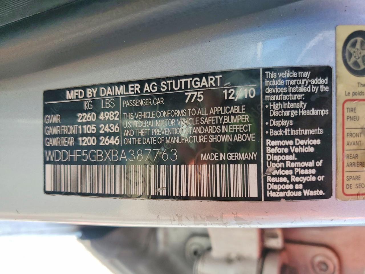 2011 Mercedes-benz E 350 Серебряный vin: WDDHF5GBXBA387763