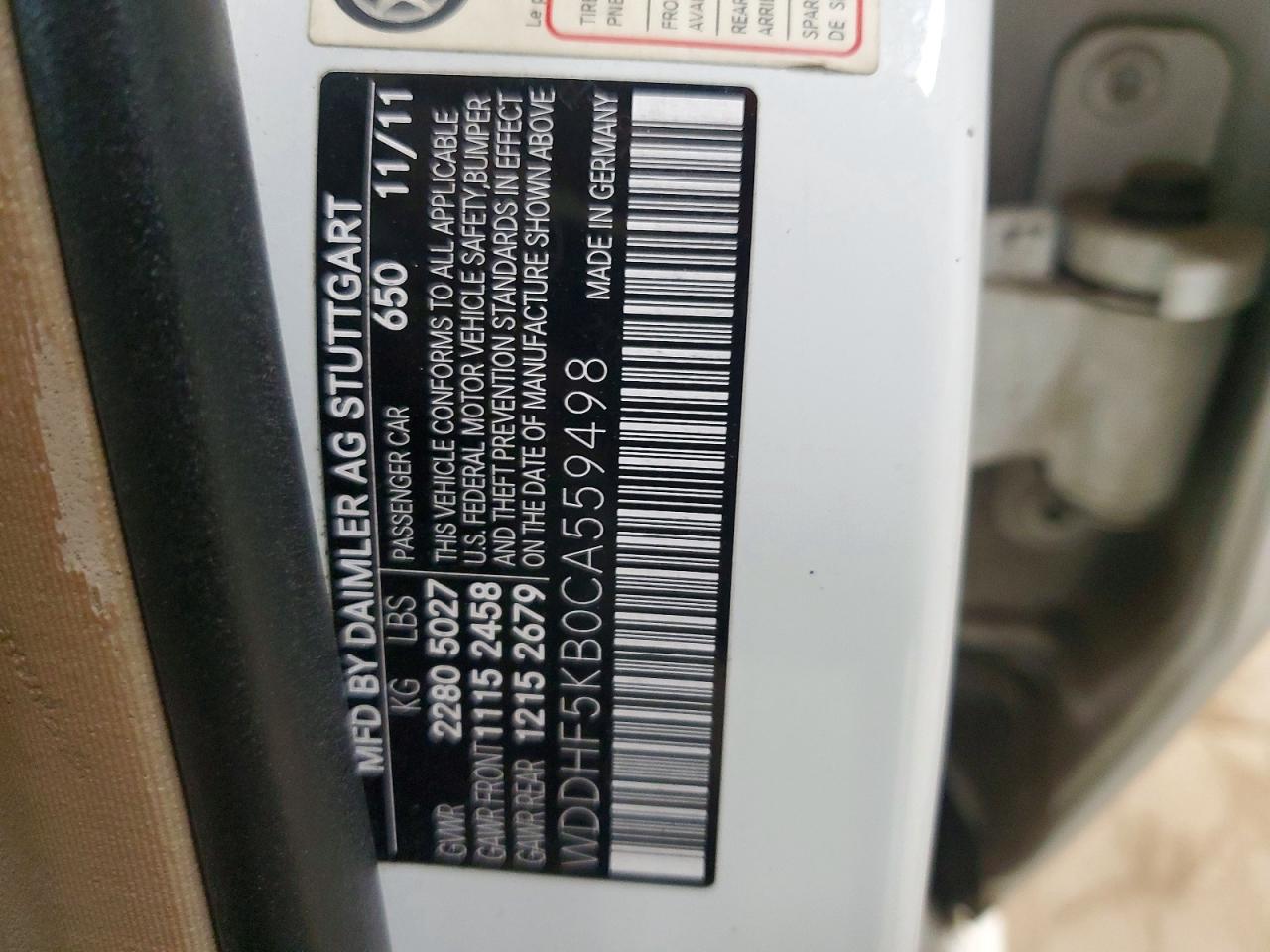 2012 Mercedes-benz E 350 Белый vin: WDDHF5KB0CA559498