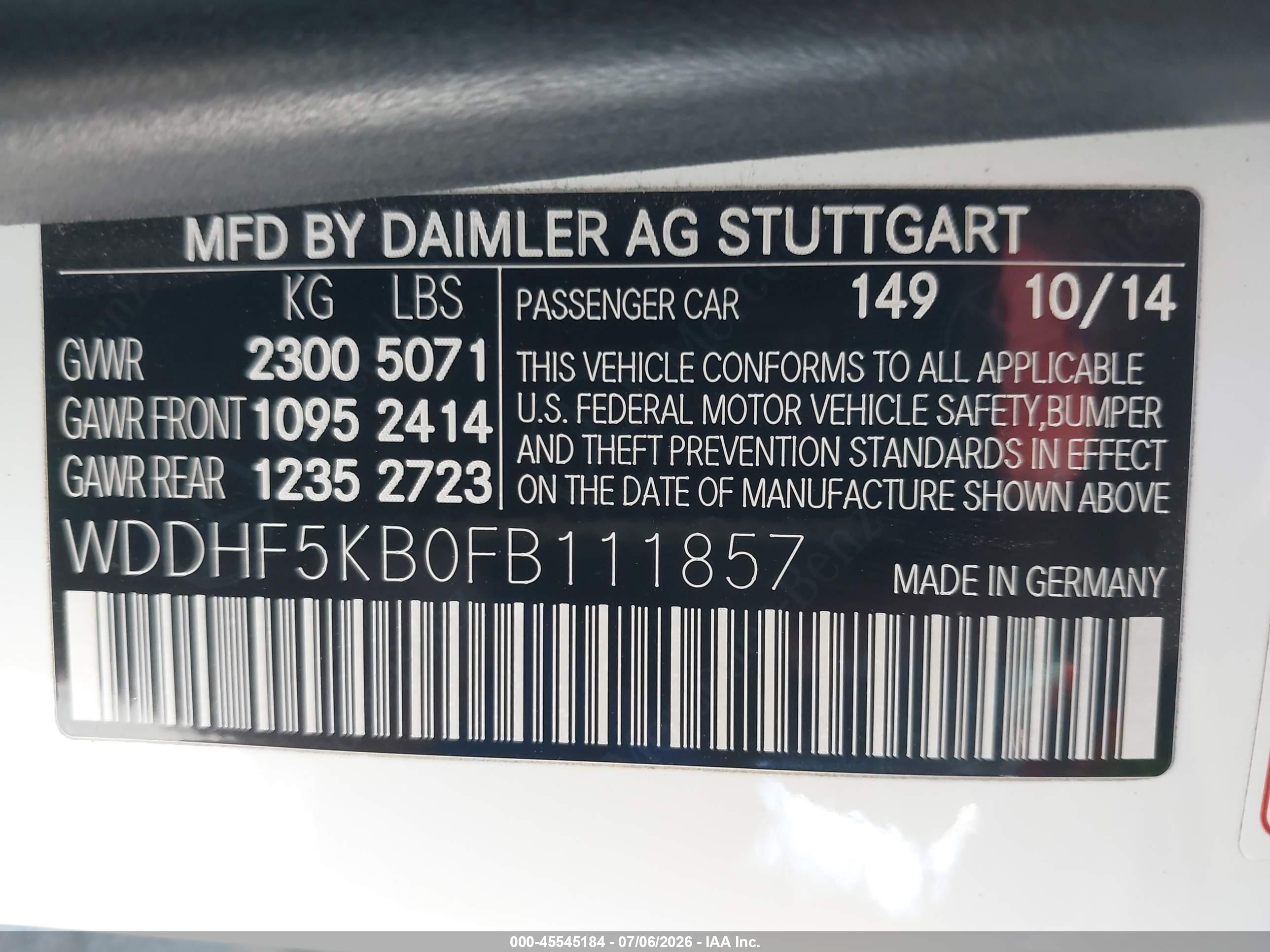 2015 Mercedes-benz E 350   Белый vin: WDDHF5KB0FB111857