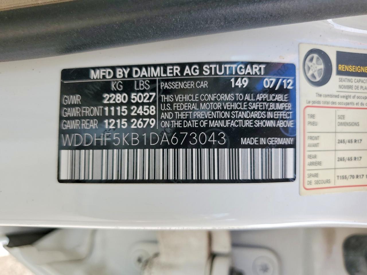 2013 Mercedes-benz E 350 White vin: WDDHF5KB1DA673043