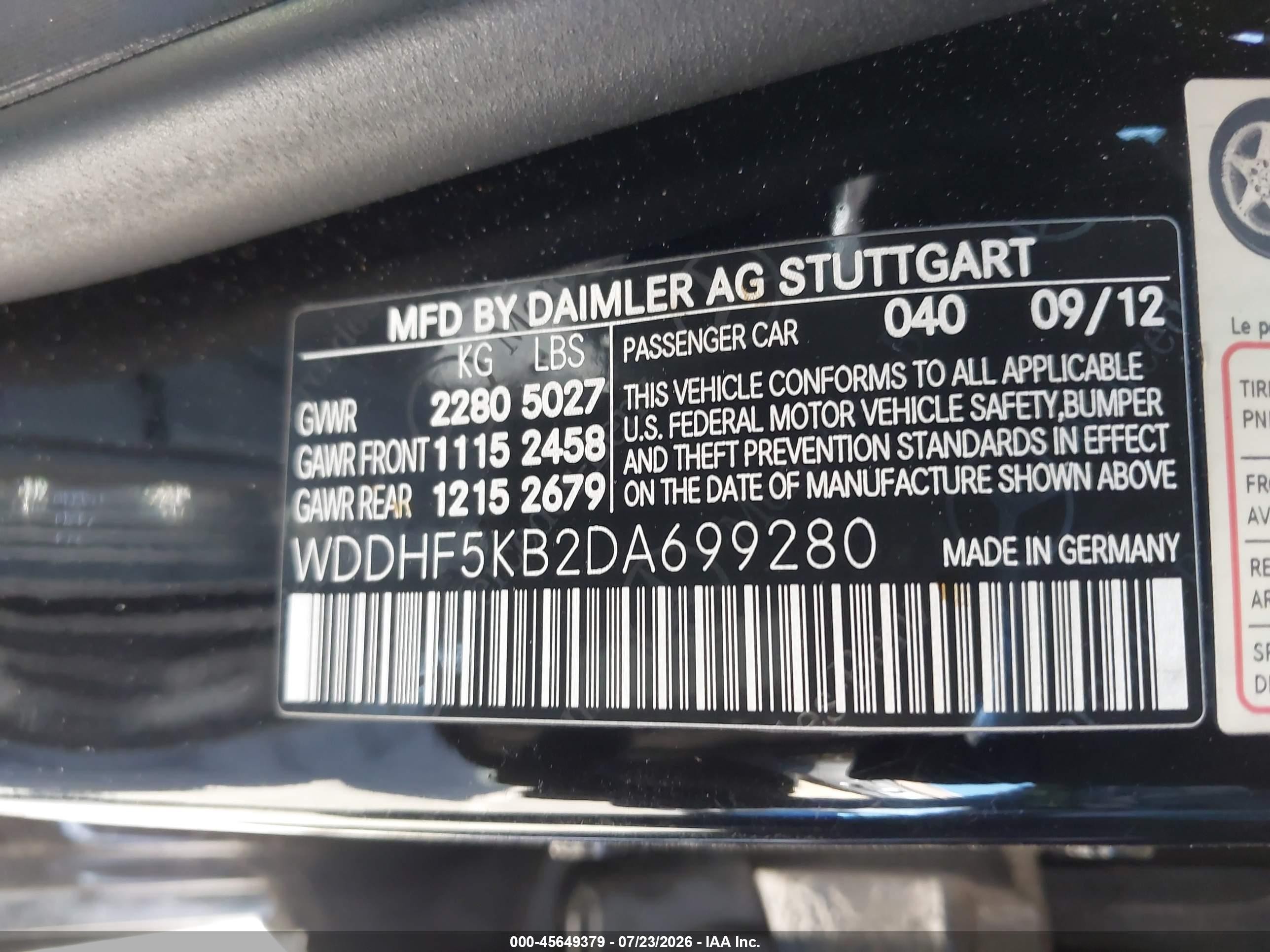 2013 Mercedes-benz E 350   Black vin: WDDHF5KB2DA699280